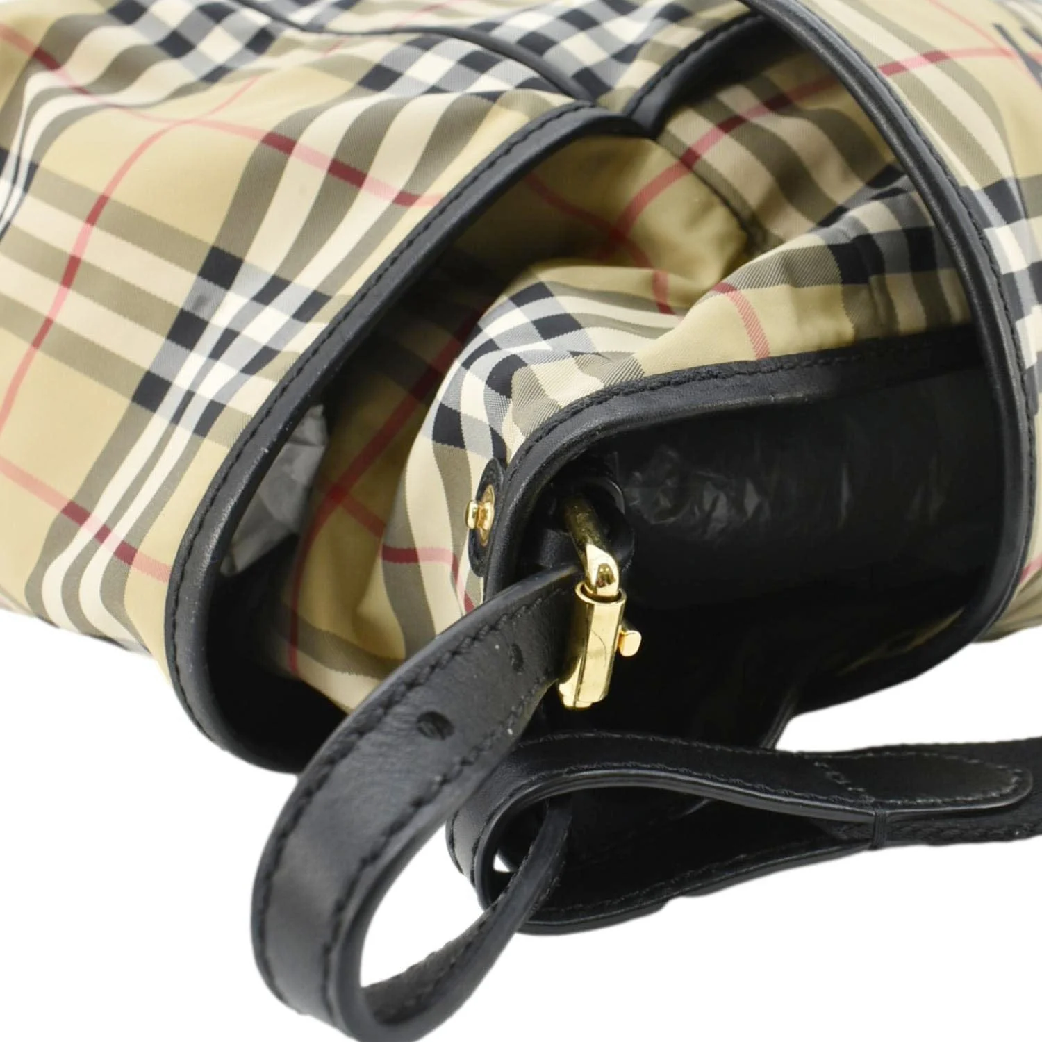 BURBERRY Vintage Check Flap Nylon Diaper Bag Beige - Image 4
