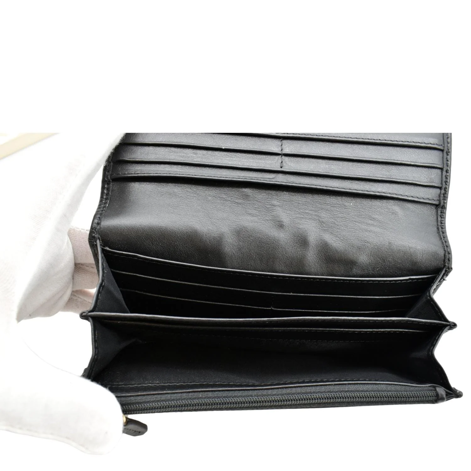 BURBERRY Check Leather Wallet Black - Image 11