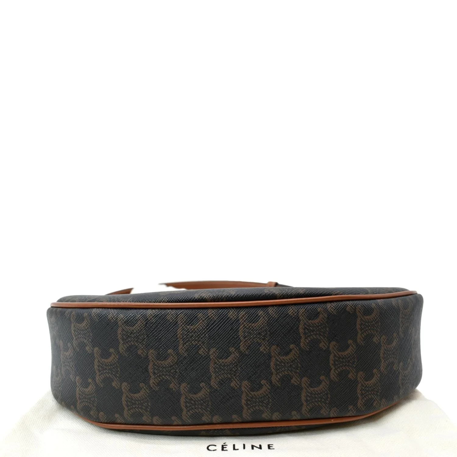 CELINE Ava Triomphe Canvas Calfskin Shoulder Bag Brown - Image 7