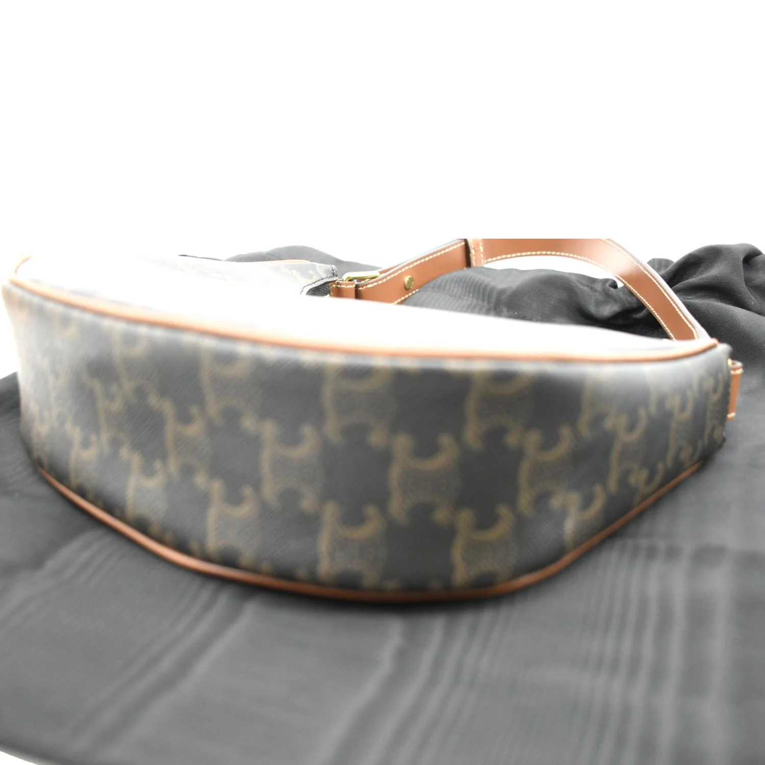 CELINE Ava Triomphe Canvas Calfskin Shoulder Bag Tan - Image 8