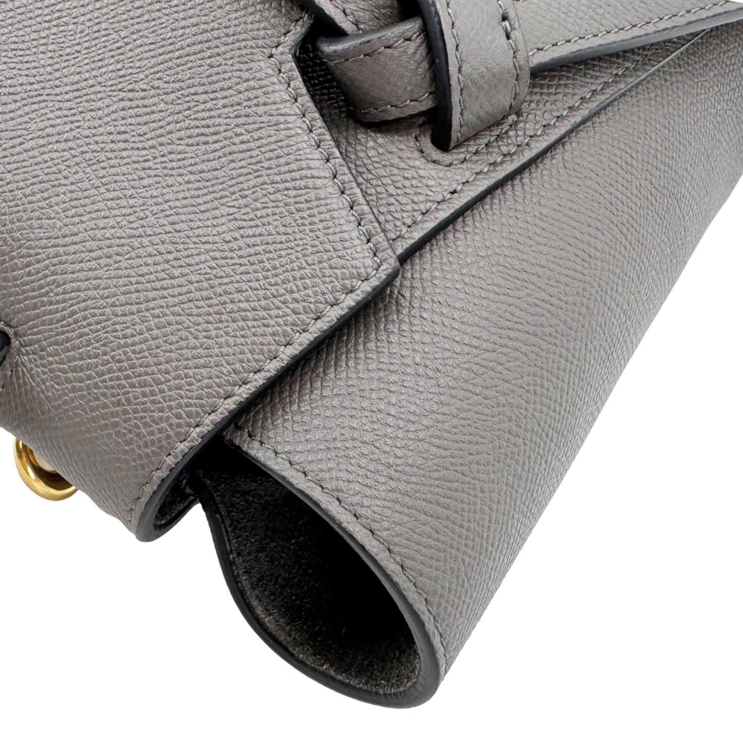 CELINE Micro Belt Grained Leather Shoulder Bag Grey - Image 7