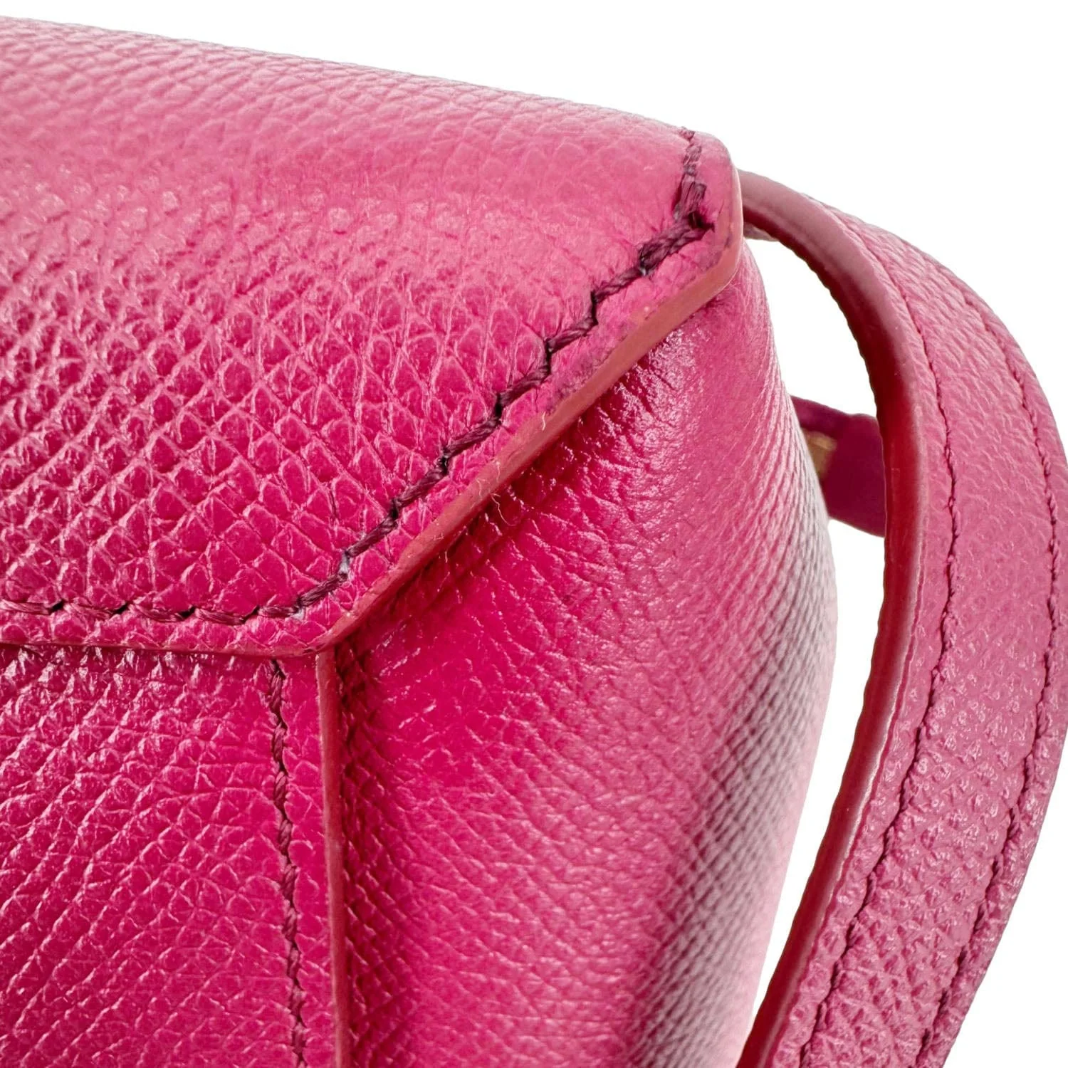 CELINE Micro Belt Grained Calfskin Leather Shoulder Bag Burgundy - Image 13