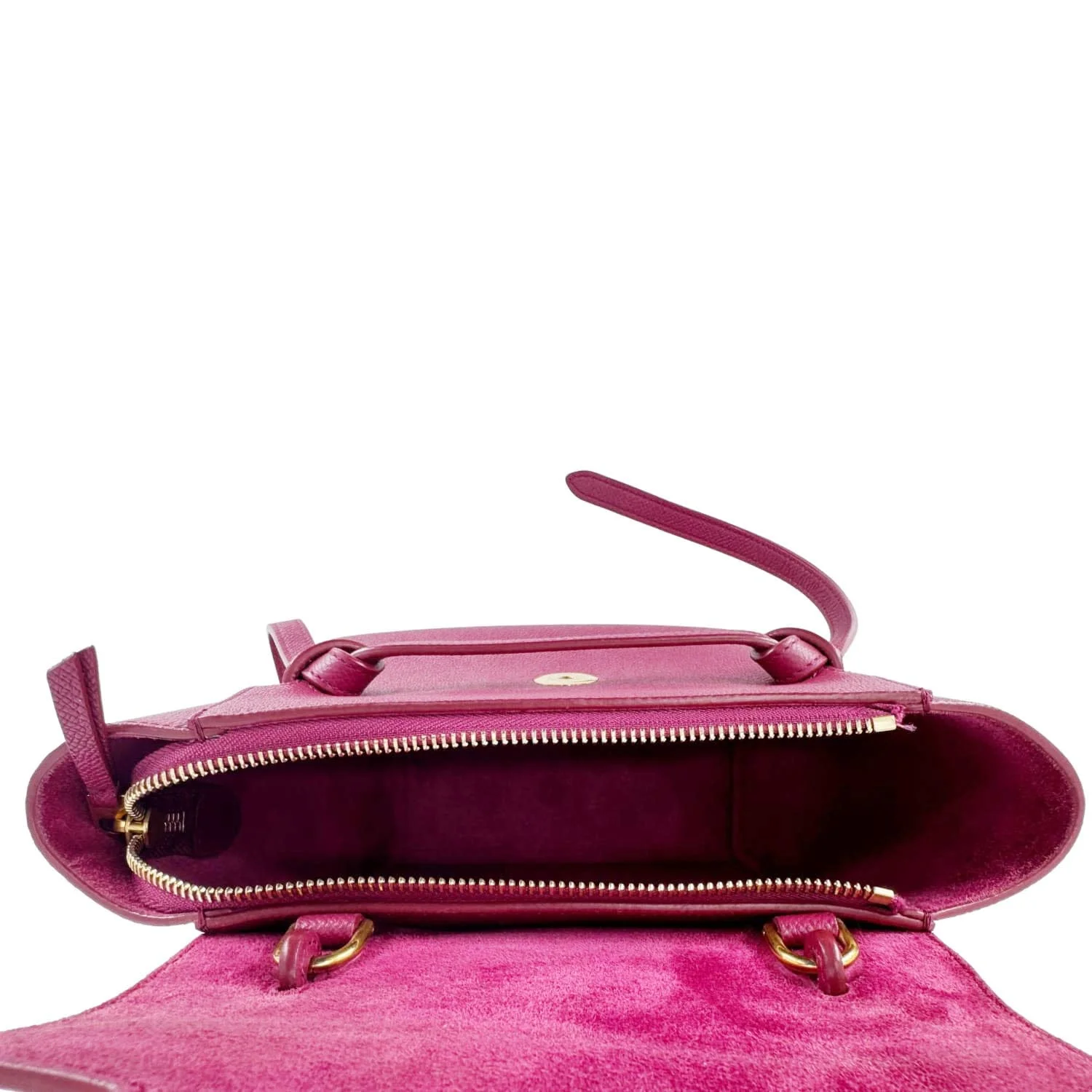 CELINE Micro Belt Grained Calfskin Leather Shoulder Bag Burgundy - Image 14