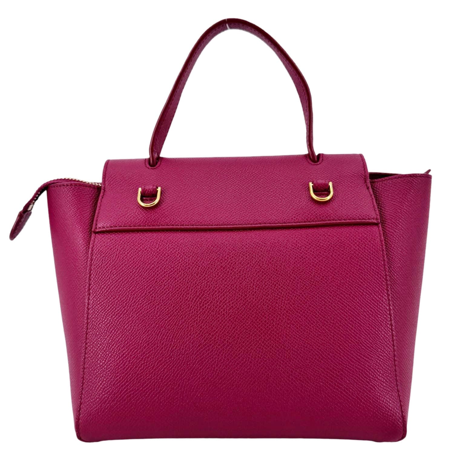 CELINE Micro Belt Grained Calfskin Leather Shoulder Bag Burgundy - Image 4