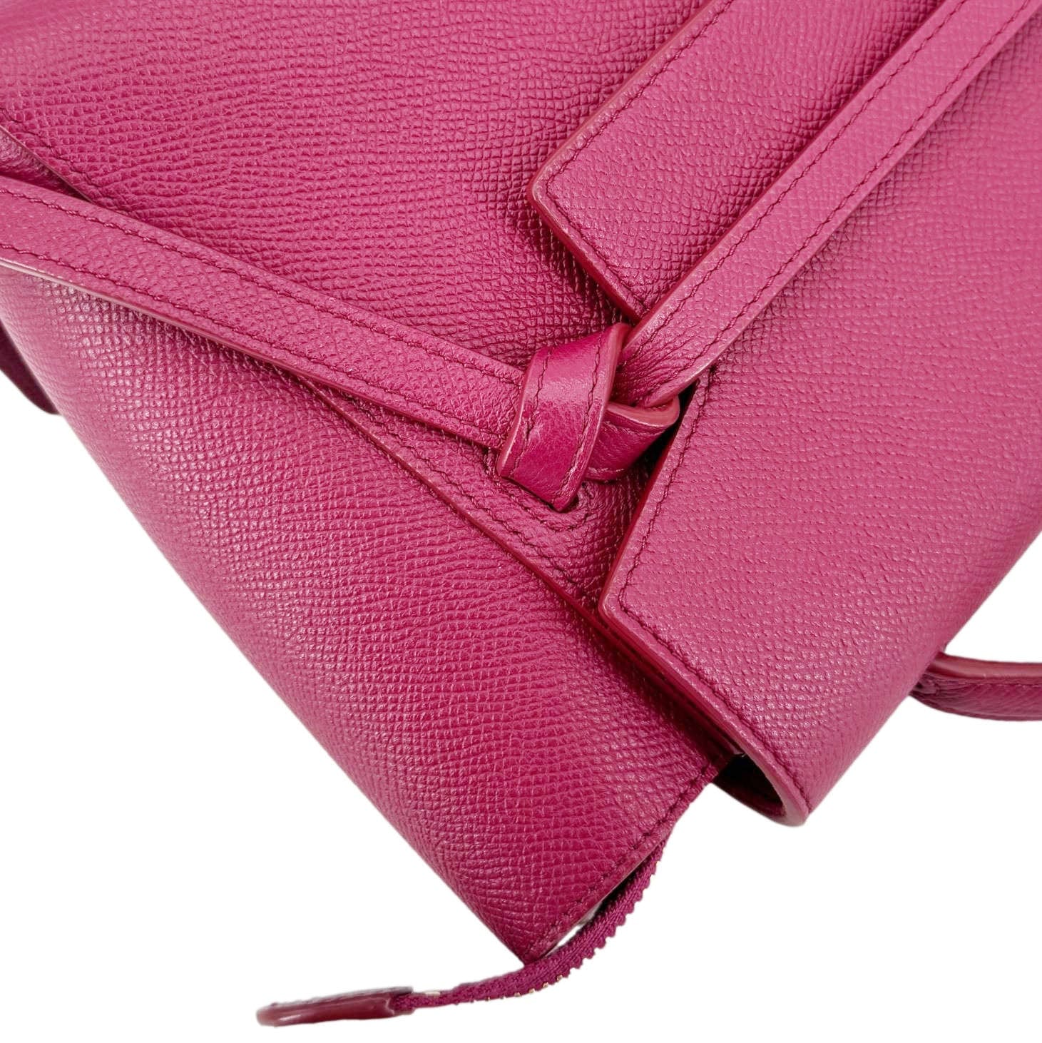 CELINE Micro Belt Grained Calfskin Leather Shoulder Bag Burgundy - Image 7