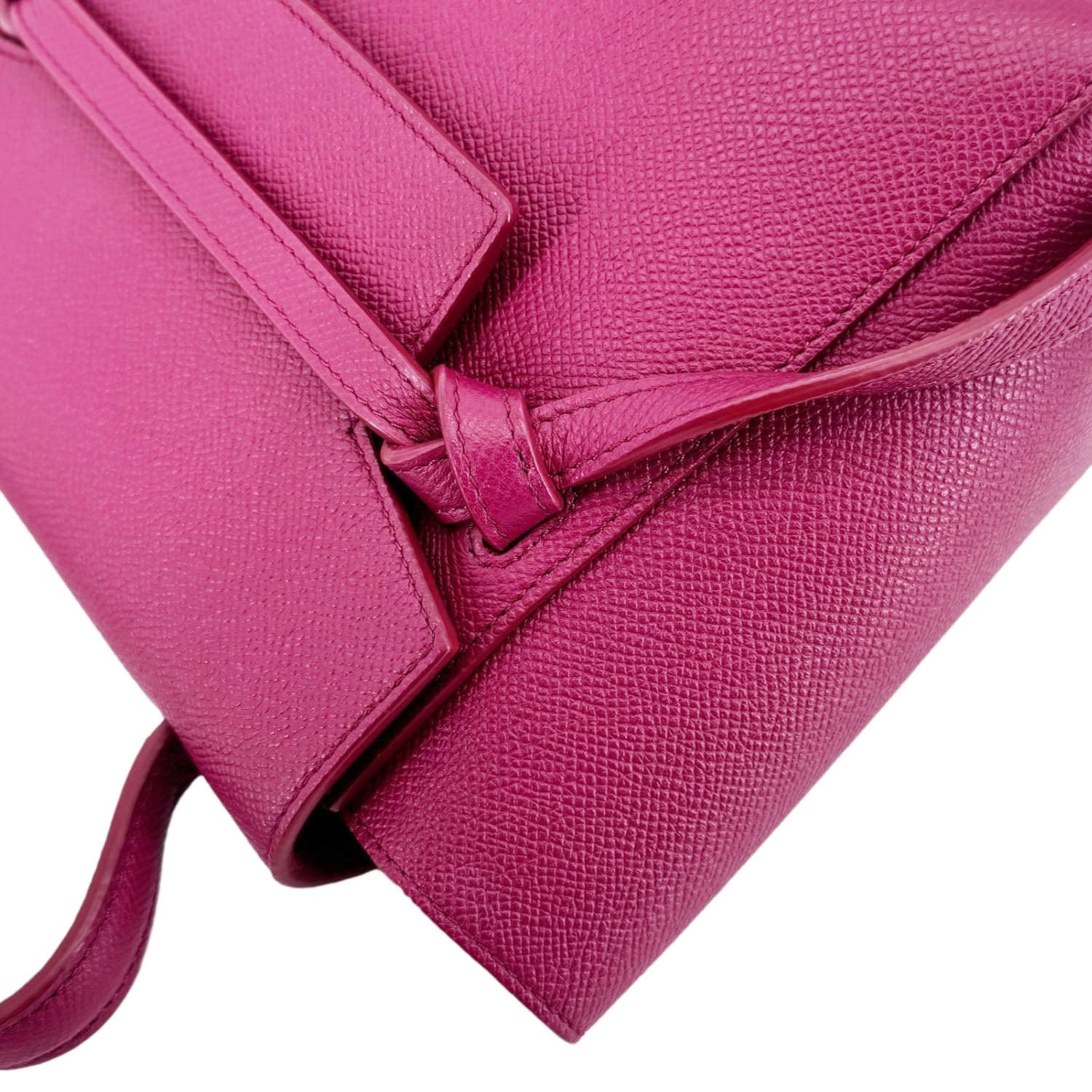 CELINE Micro Belt Grained Calfskin Leather Shoulder Bag Burgundy - Image 8