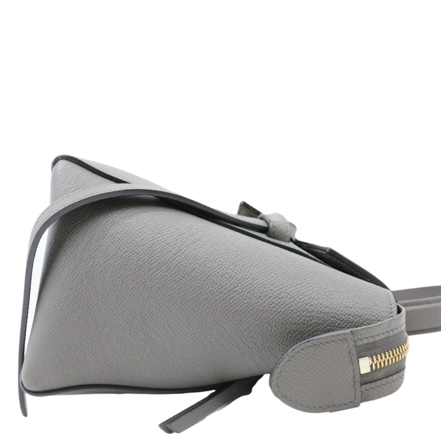 CELINE Mini Belt Grained Calfskin Leather Shoulder Bag Grey - Image 10