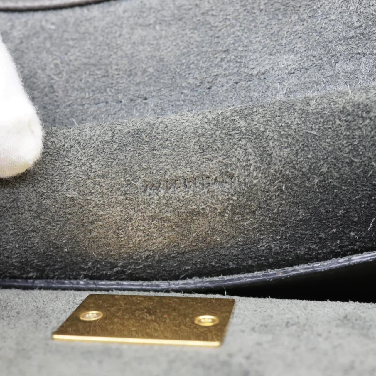 CELINE Mini Belt Grained Calfskin Leather Shoulder Bag Grey - Image 13