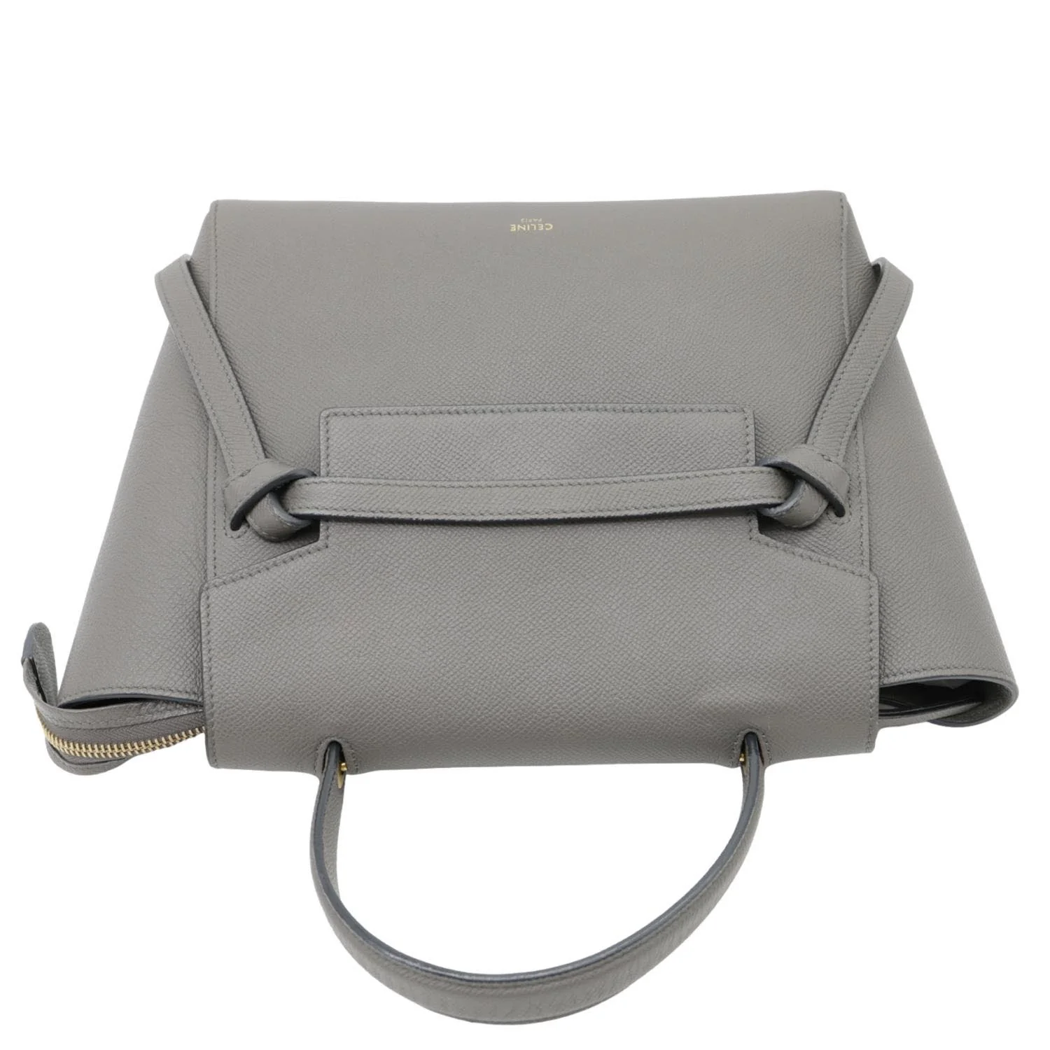 CELINE Mini Belt Grained Calfskin Leather Shoulder Bag Grey - Image 5