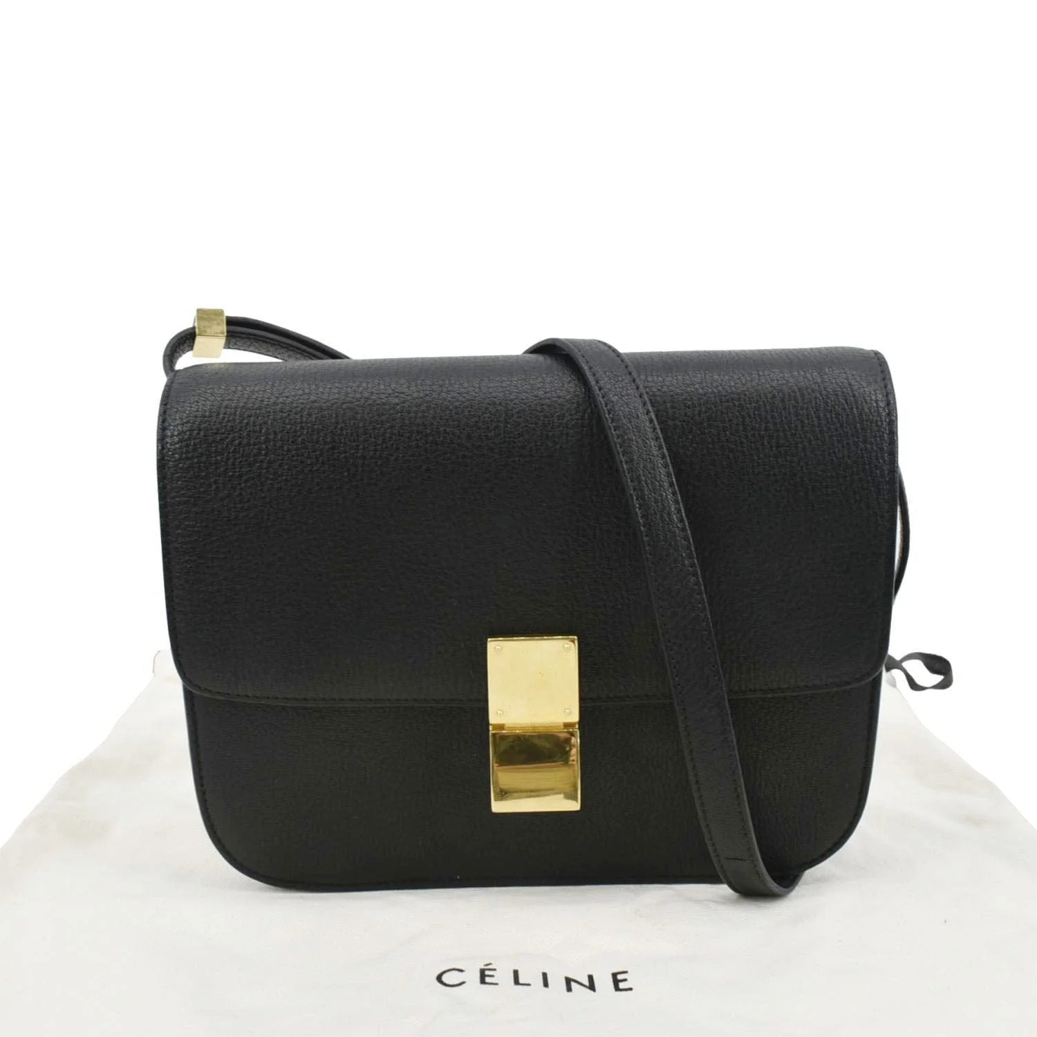 CELINE Classic Box Calfskin Leather Crossbody Bag Black - Image 3