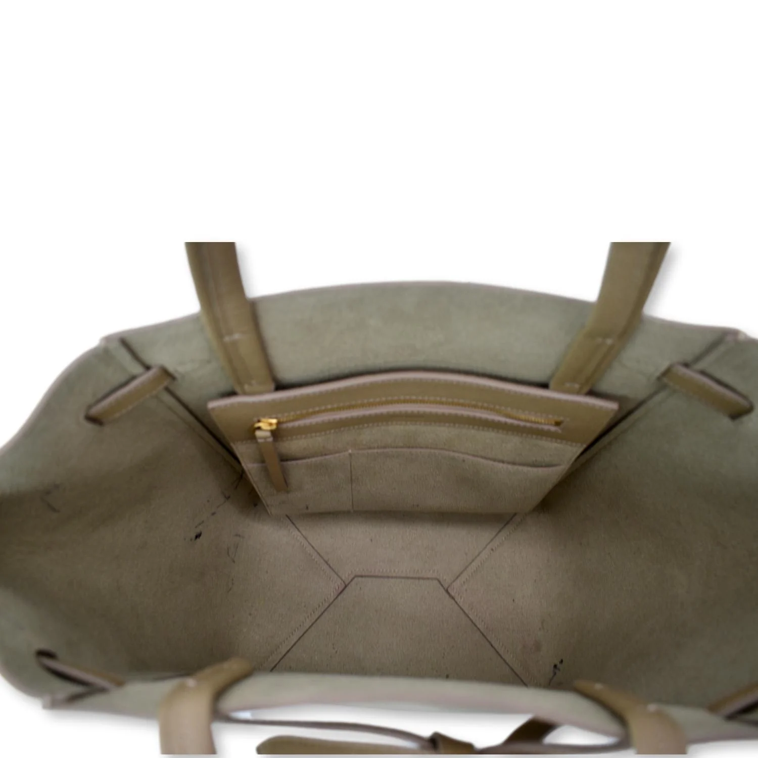 CELINE Cabas Phantom Grained Calfskin Leather Tote Bag Taupe - Image 9