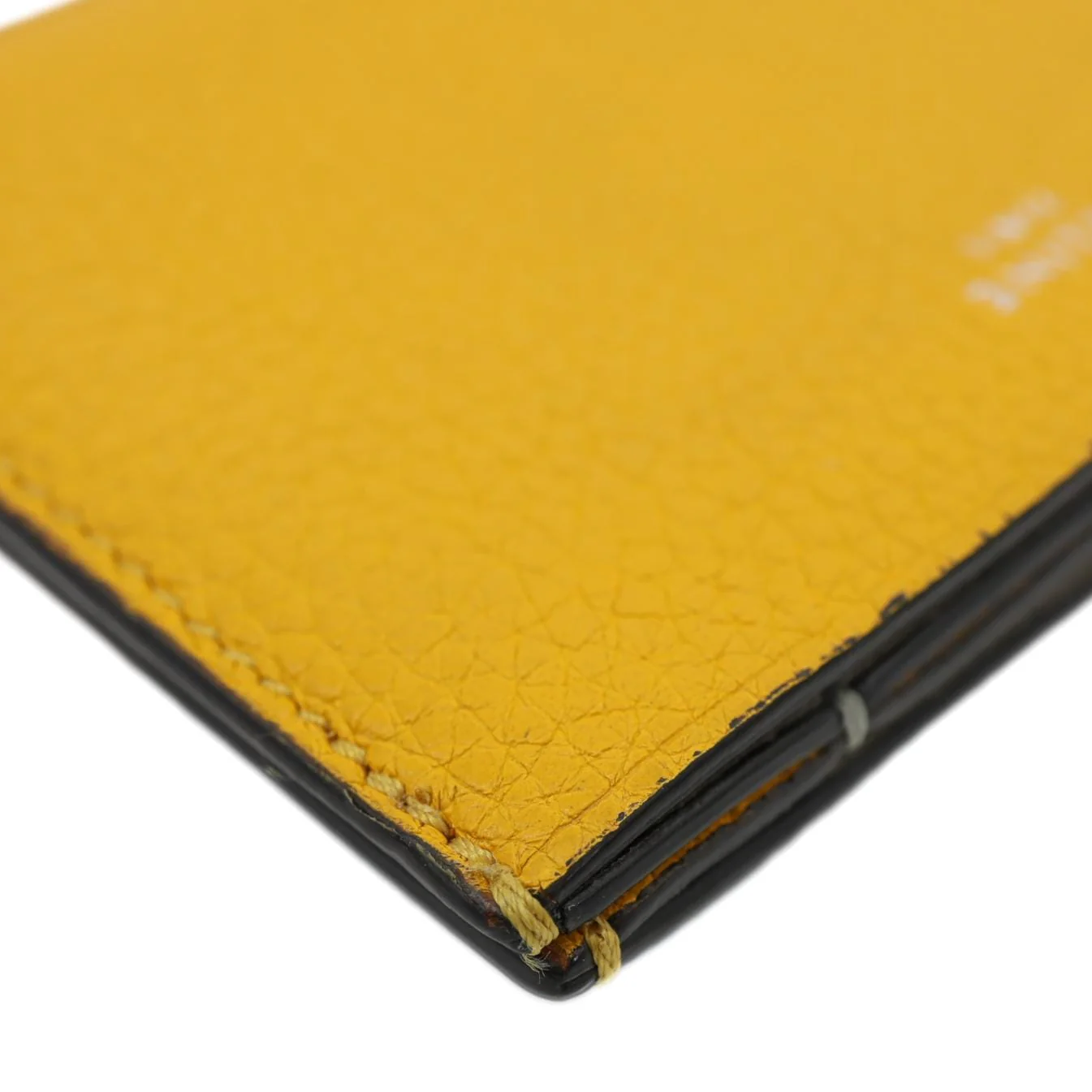 CELINE Leather Card Holder Wallet Yellow - Image 5