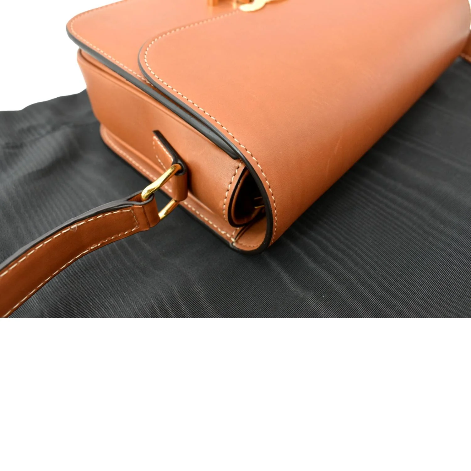 CELINE Classique Triomphe Calfskin Leather Shoulder Bag Tan - Image 7