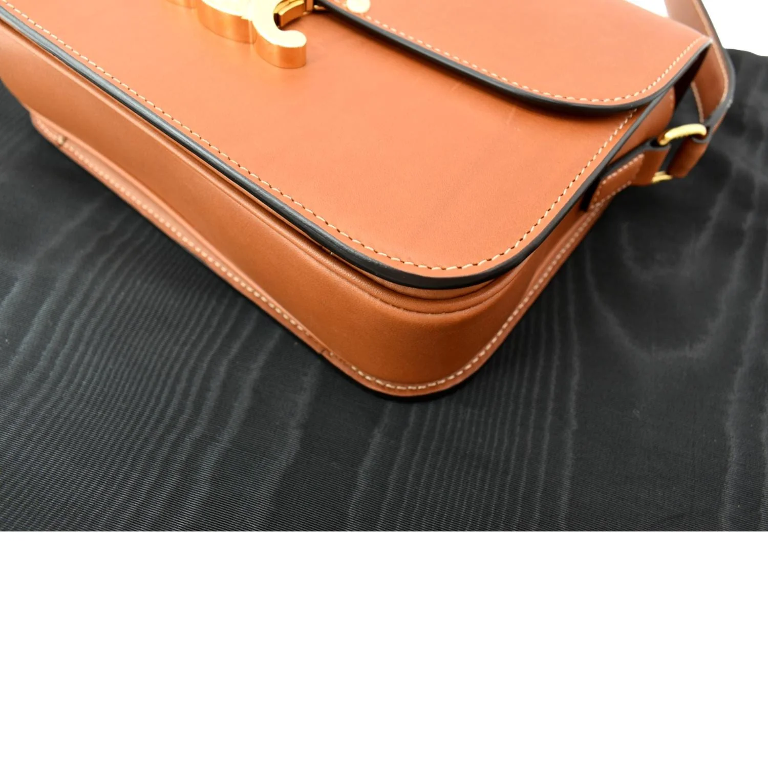 CELINE Classique Triomphe Calfskin Leather Shoulder Bag Tan - Image 8