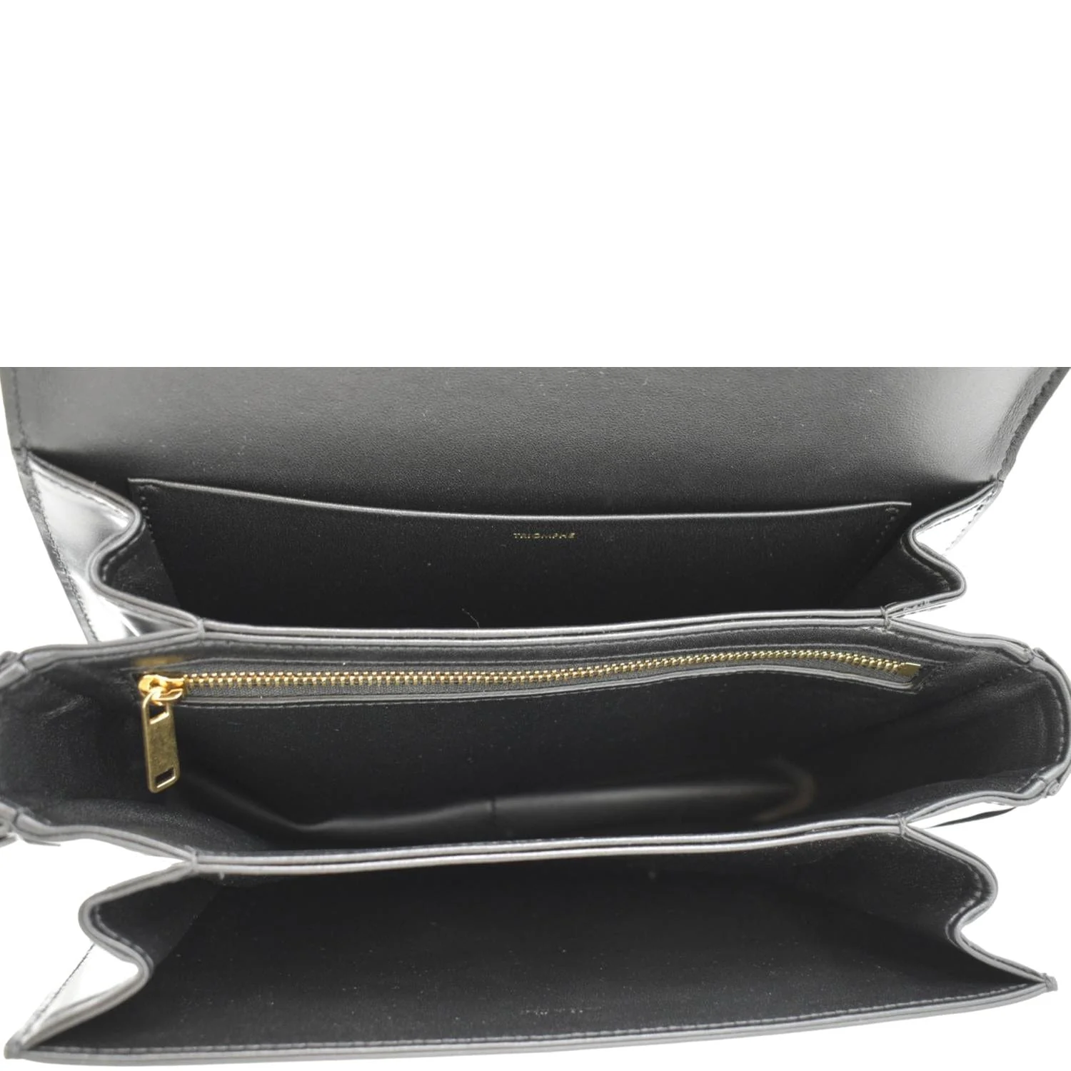 CELINE Classique Triomphe Medium Leather Shoulder Bag Black - Image 11