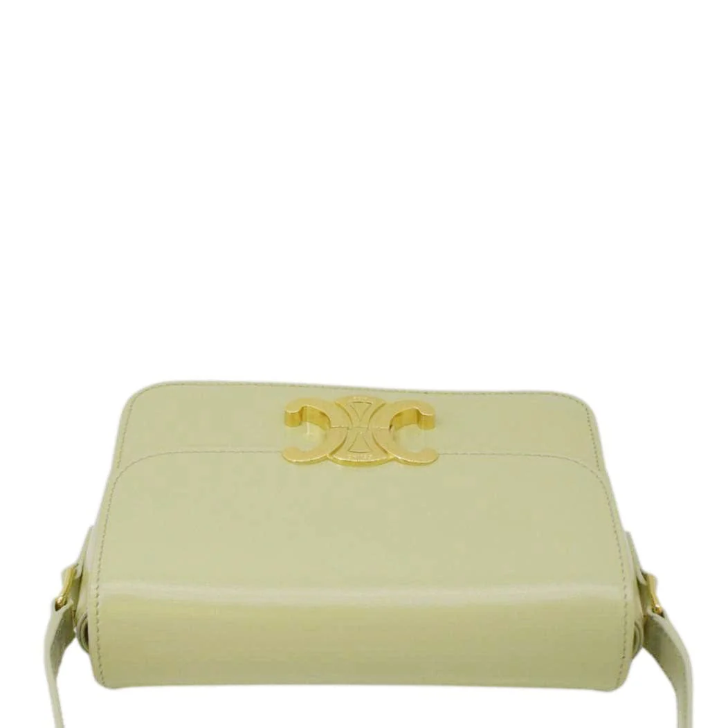 CELINE Teen Triomphe Leather Shoulder Bag Almond Green - Image 5