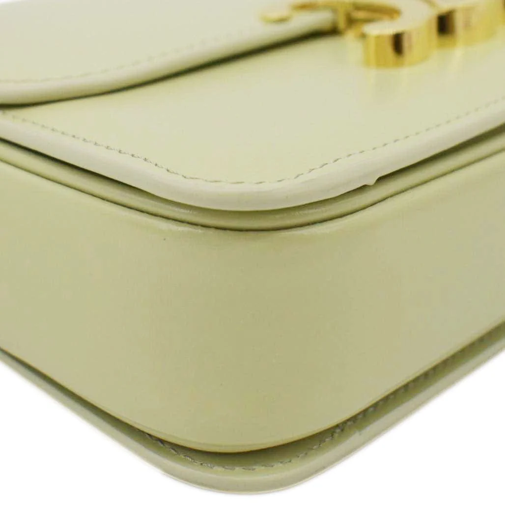 CELINE Teen Triomphe Leather Shoulder Bag Almond Green - Image 7