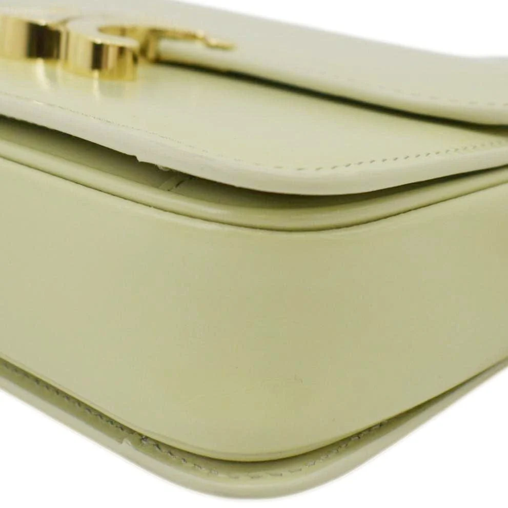 CELINE Teen Triomphe Leather Shoulder Bag Almond Green - Image 9