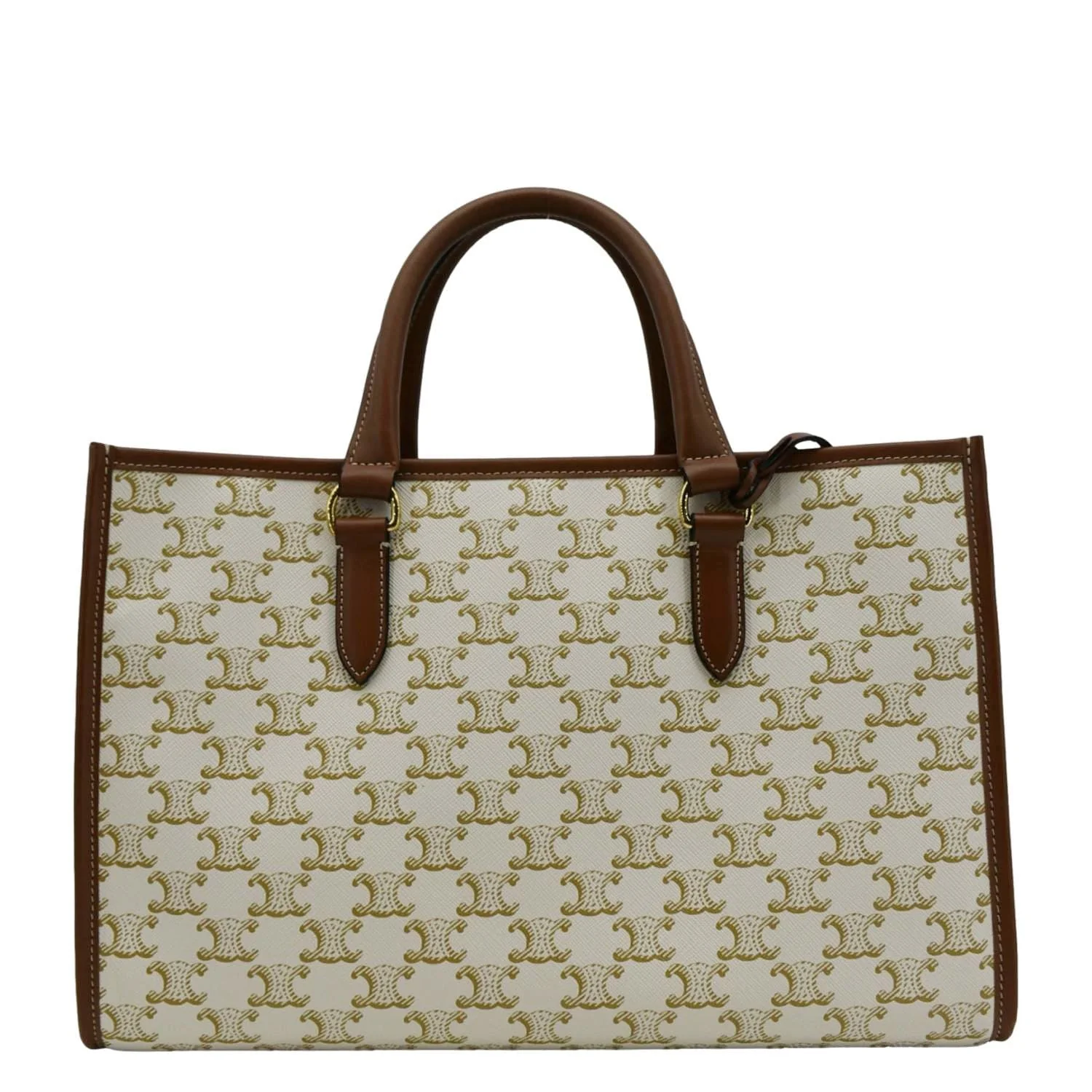 CELINE Horizontal Cabas Triomphe Canvas Tote Cream - Image 3