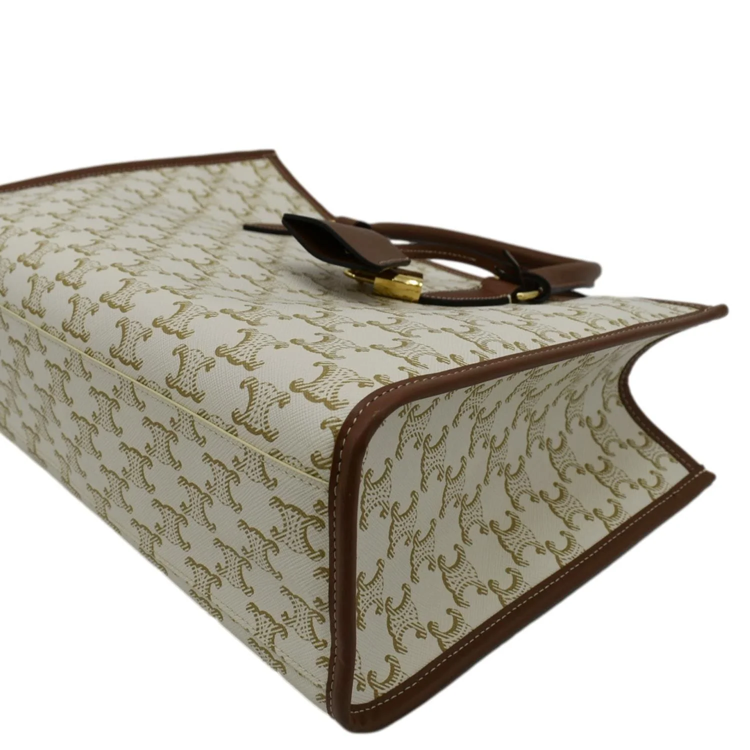 CELINE Horizontal Cabas Triomphe Canvas Tote Cream - Image 5