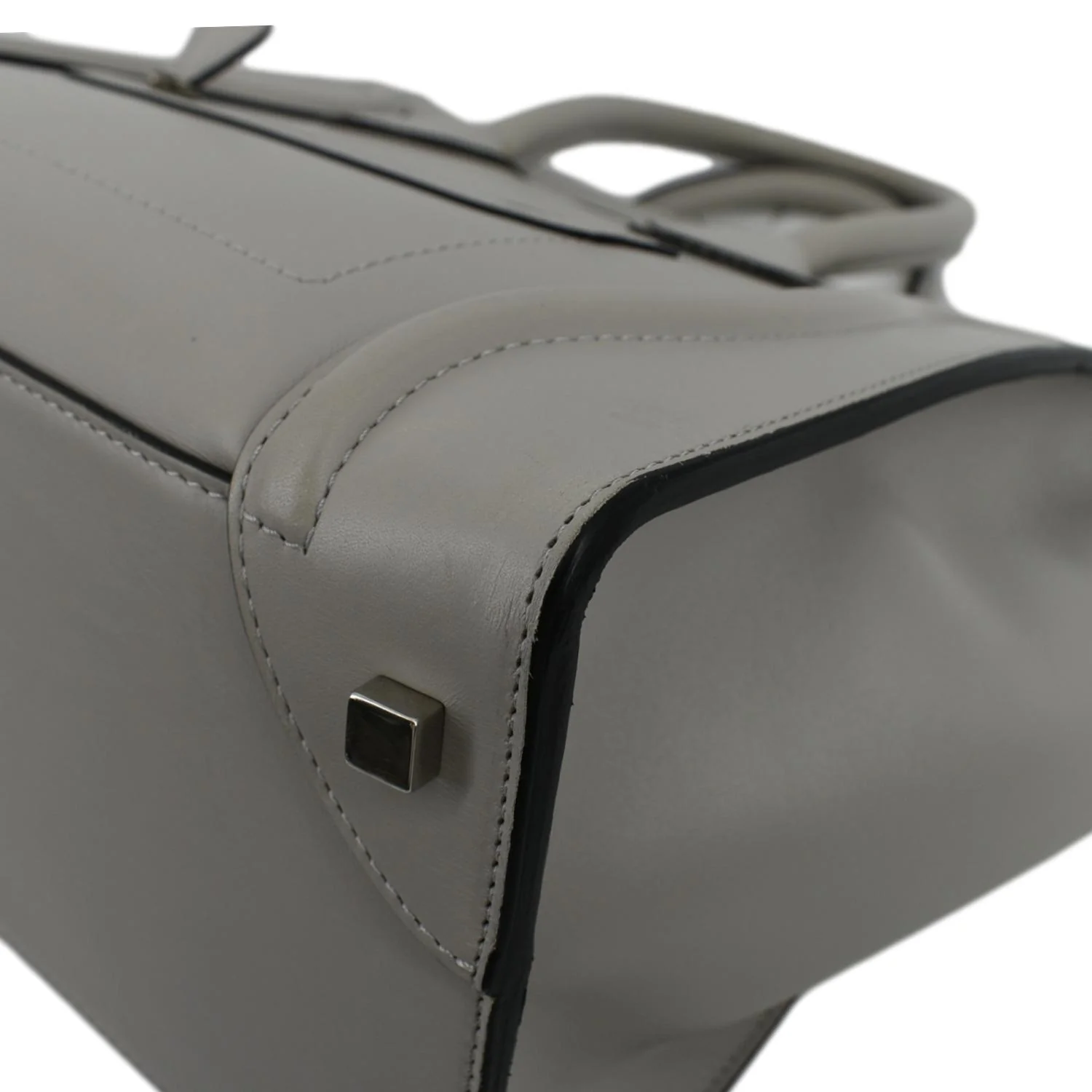 CELINE Luggage Smooth Leather Tote Bag Gray - Image 8