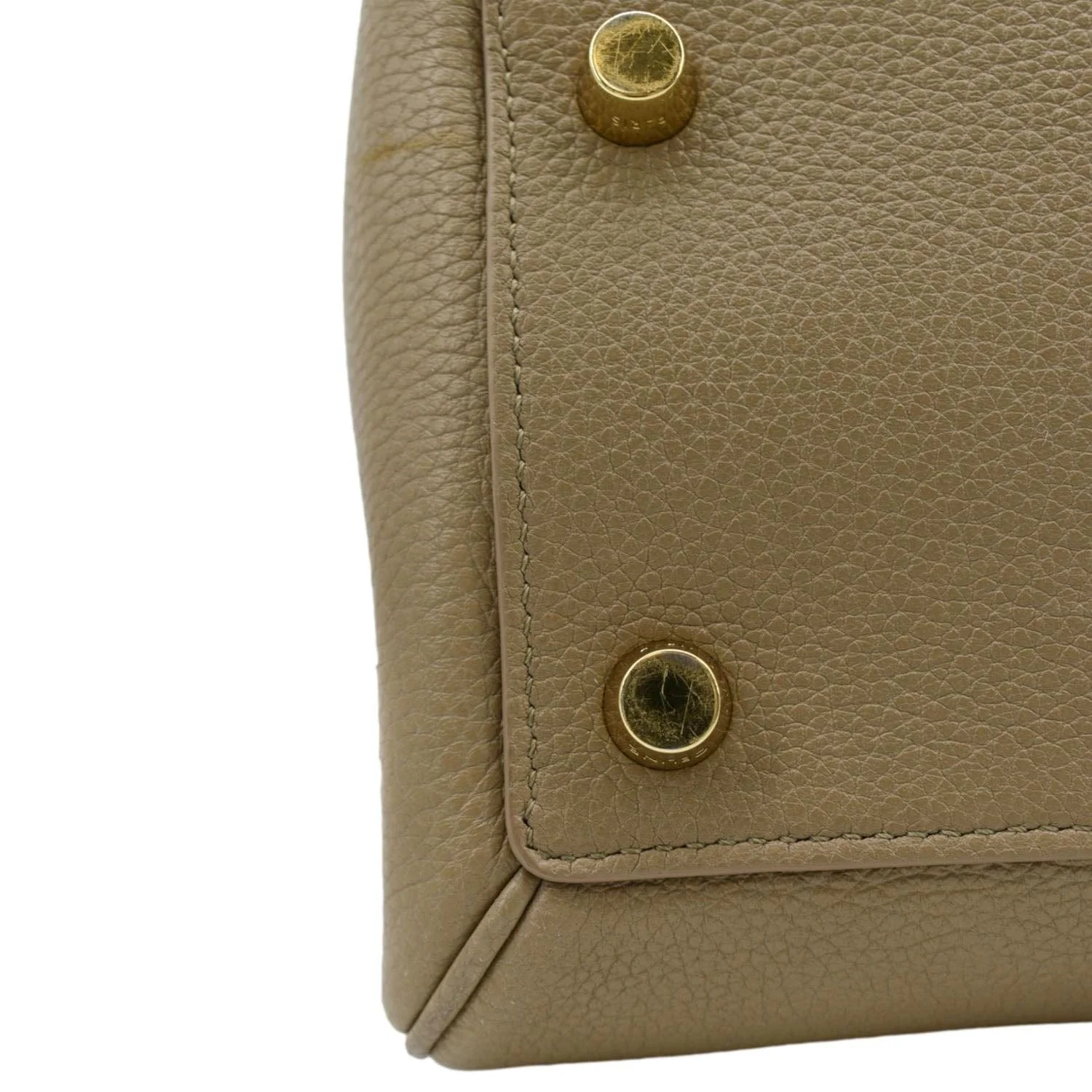 CELINE Medium 16 Leather Tote Shoulder Bag Beige - Image 11
