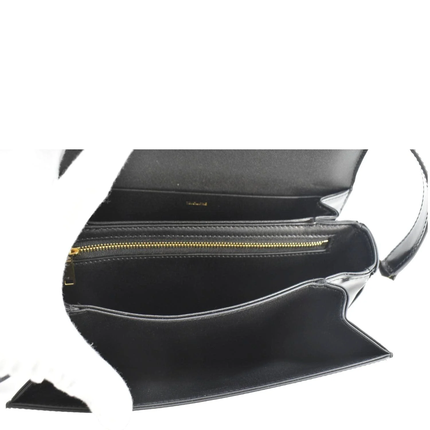 CELINE Classique Triomphe Medium Leather Shoulder Bag Black - Image 11