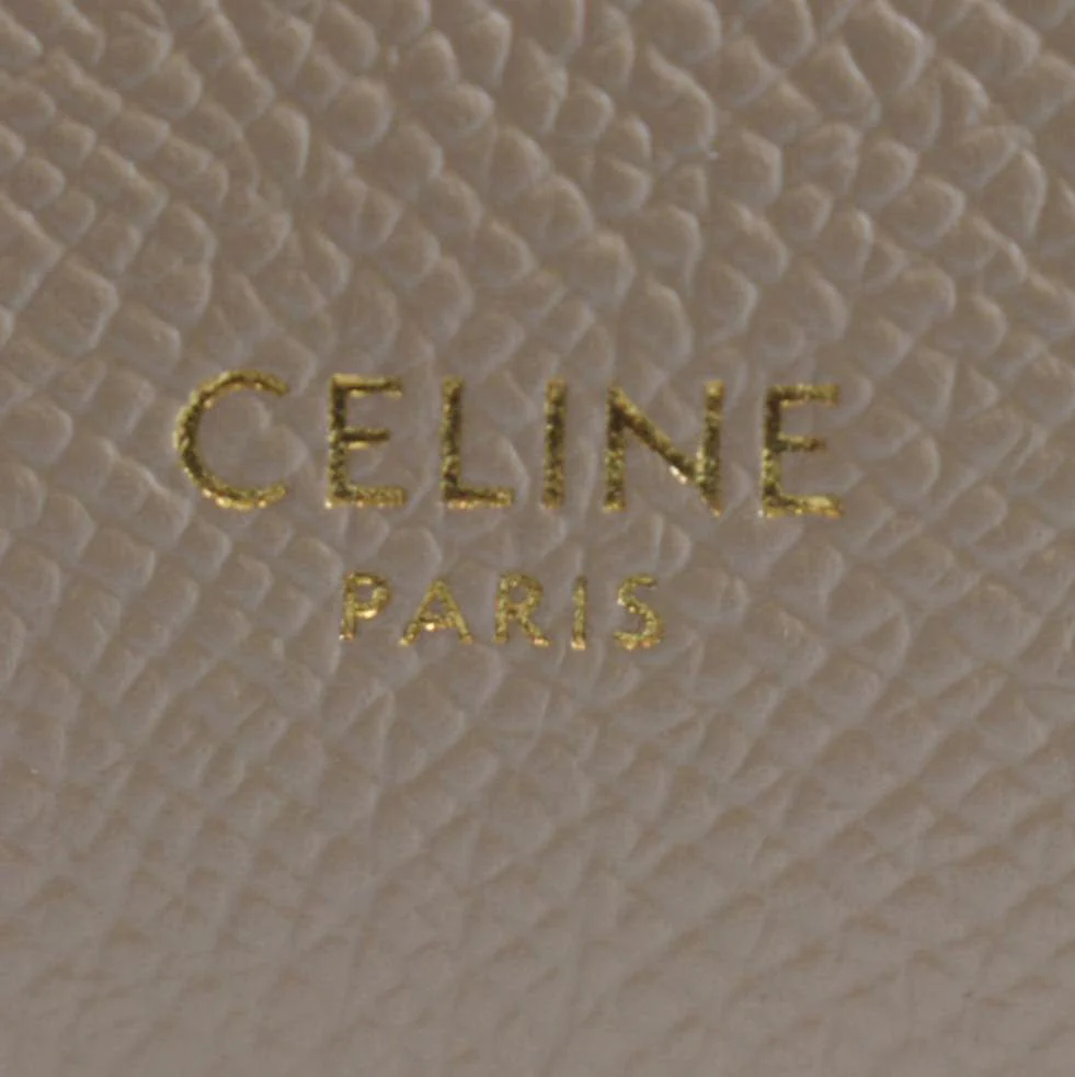 CELINE Mini Belt Grained Leather 2Way Shoulder Bag Taupe - Image 13