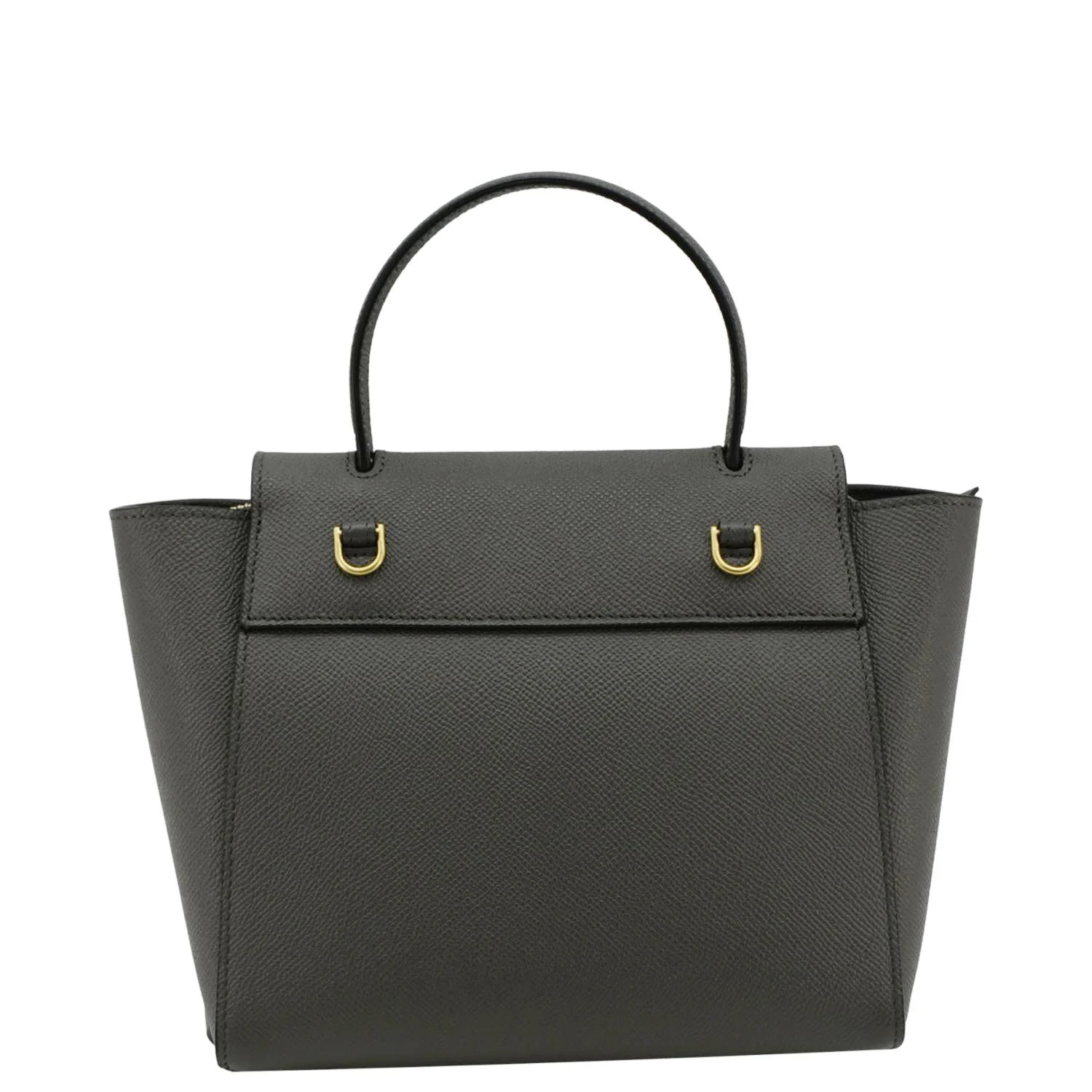 CELINE Nano Belt Grained Calfskin Leather Shoulder Bag Dark Grey - Image 4