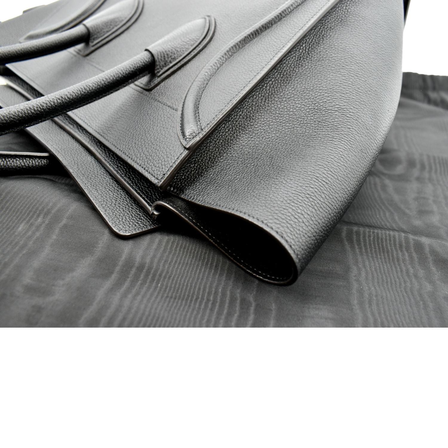 CELINE Drummed Mini Luggage Calfskin Leather Tote Bag Black - Hot Deals - Image 5