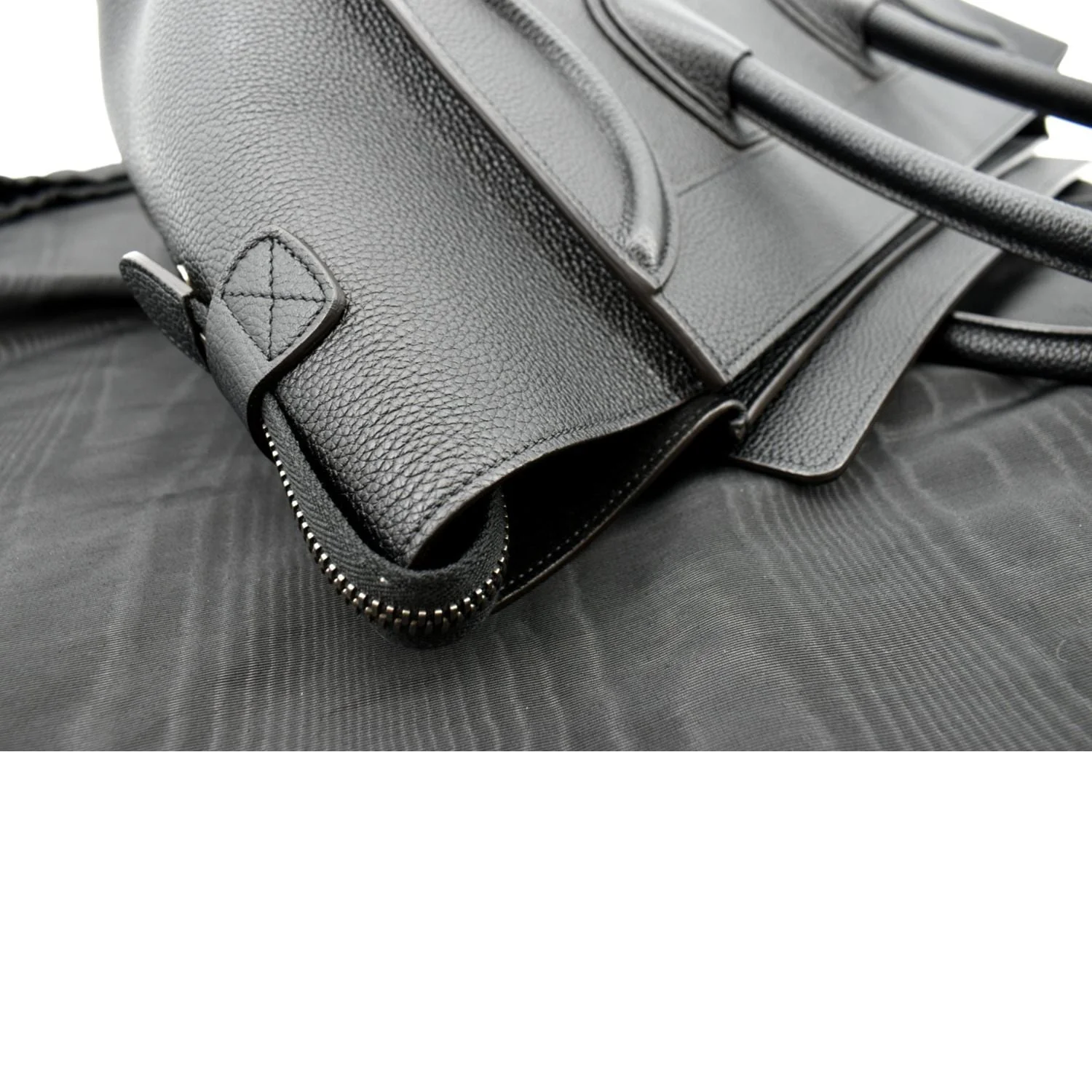 CELINE Drummed Mini Luggage Calfskin Leather Tote Bag Black - Hot Deals - Image 6