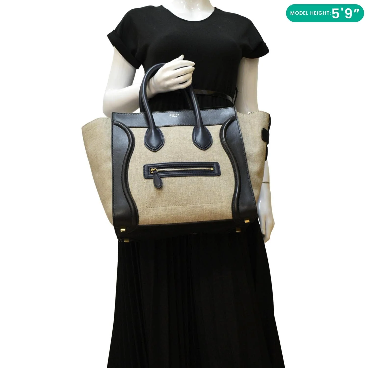 CELINE Mini Luggage Leather Tote Bag Tricolor - Image 2