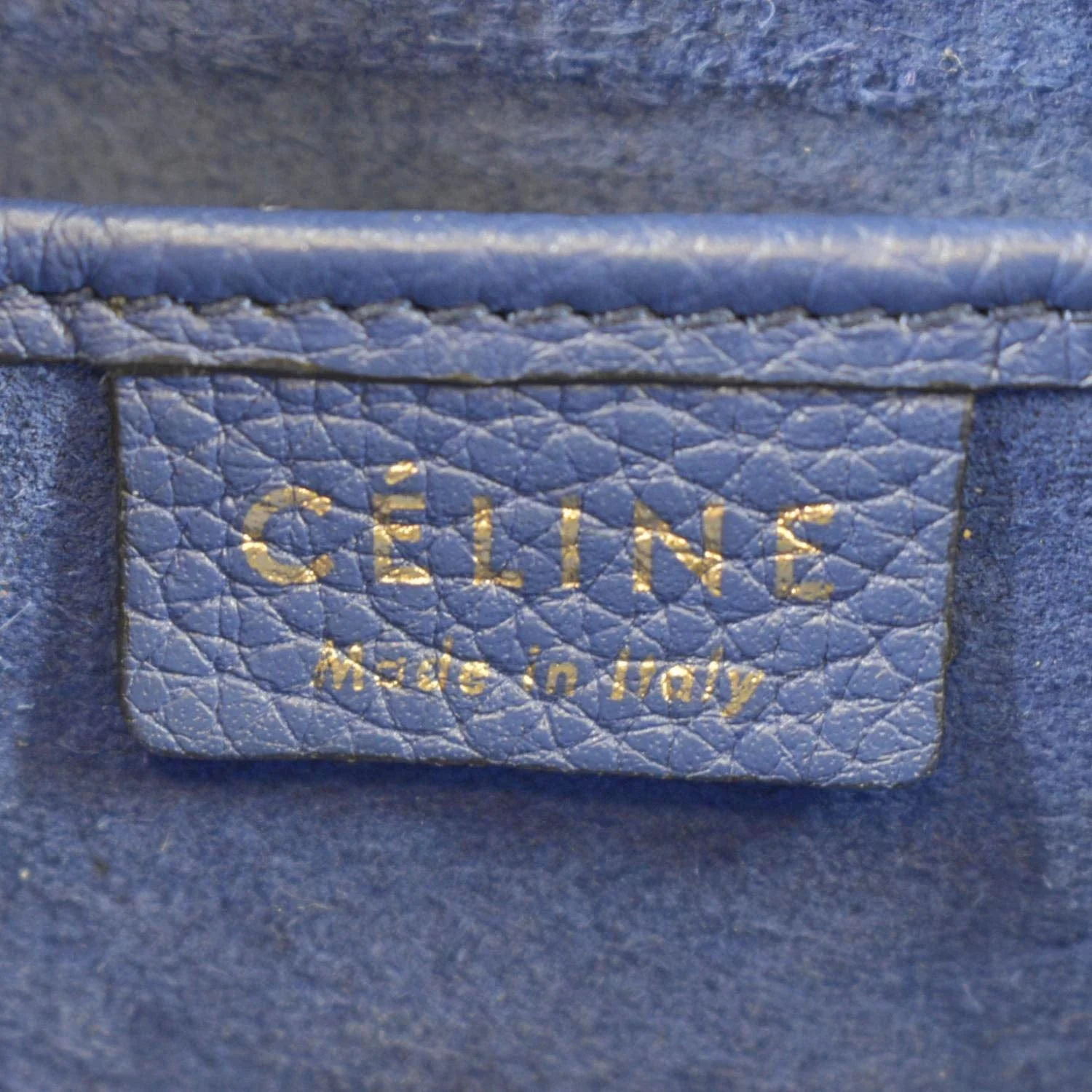 CELINE Nano Luggage Drummed Leather Tote Crossbody Bag Blue - Image 12