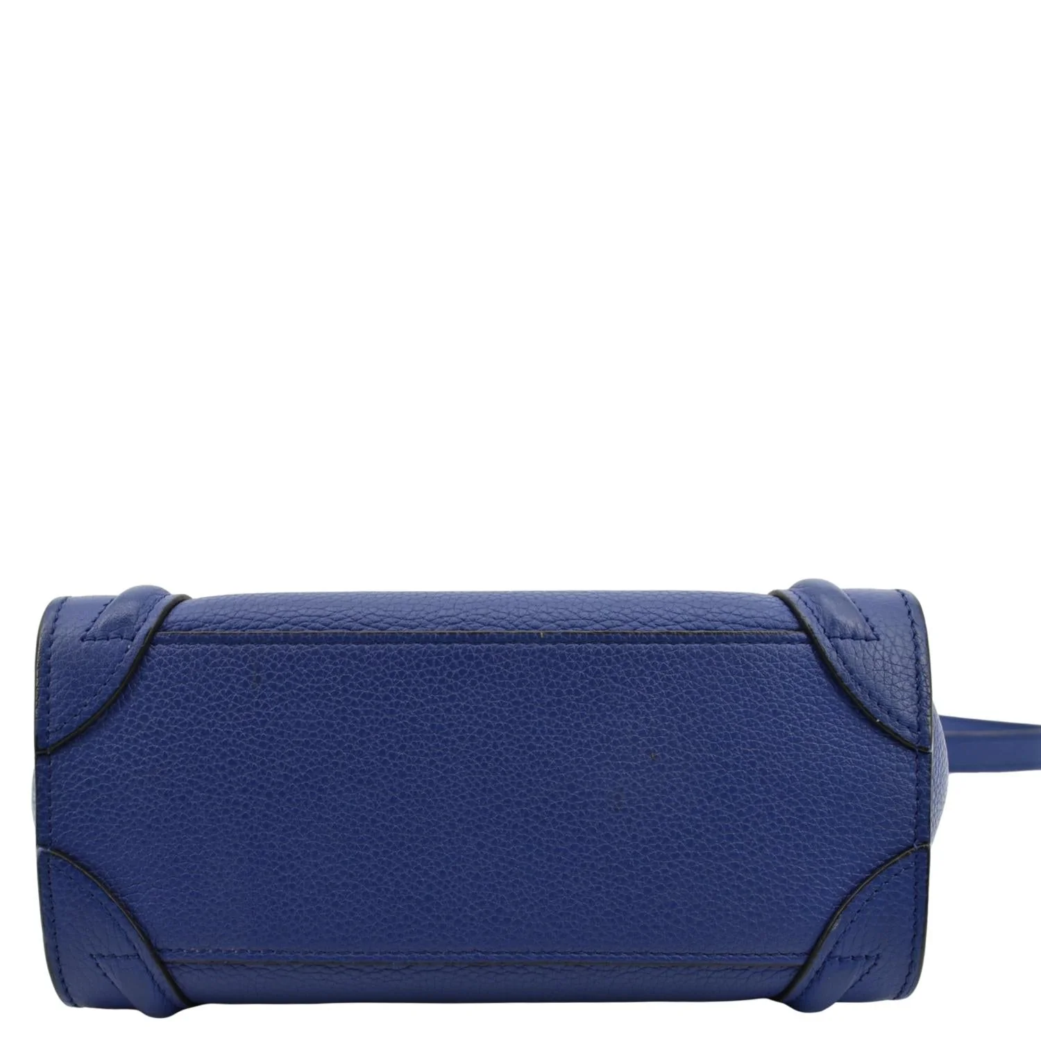 CELINE Nano Luggage Drummed Leather Tote Crossbody Bag Blue - Image 9