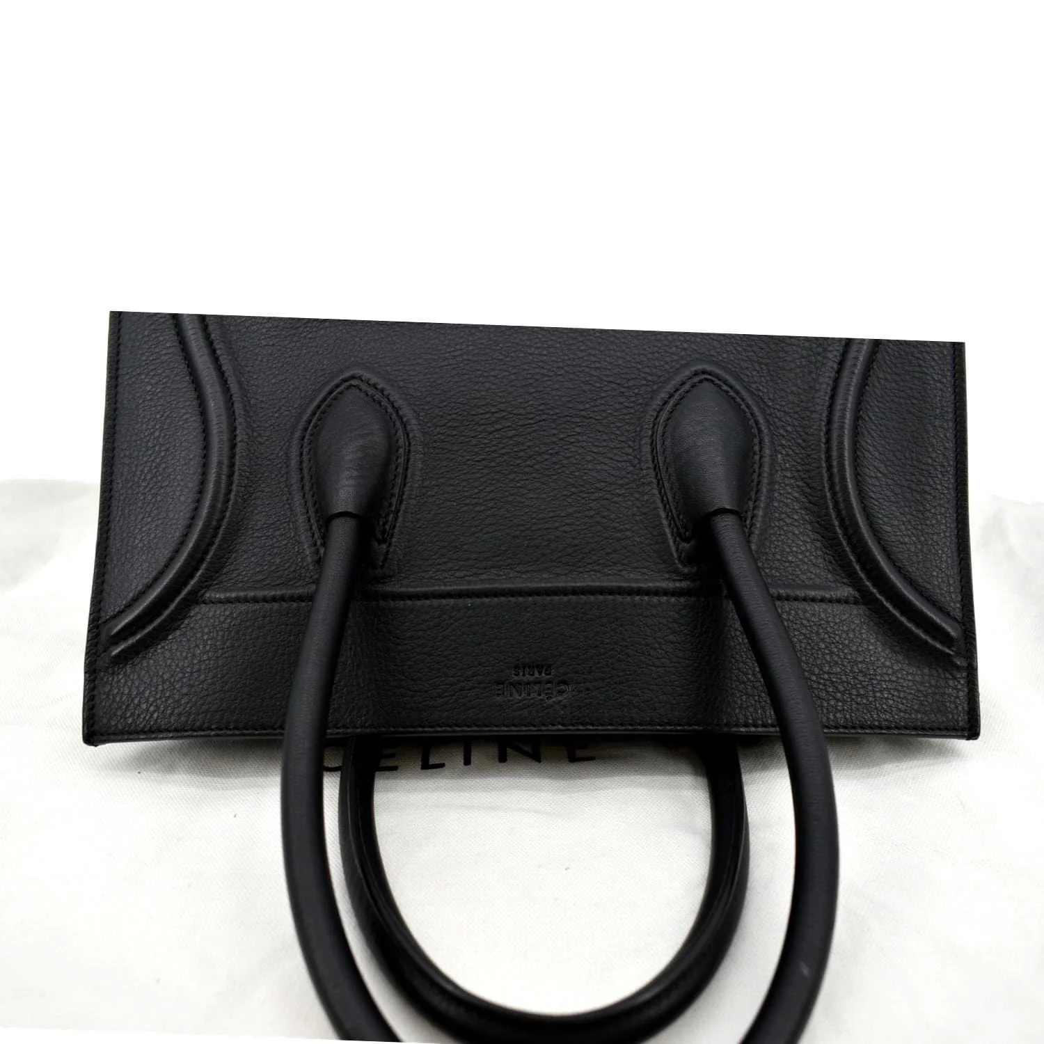 CELINE Luggage Phantom Medium Leather Tote Bag Black - Image 4