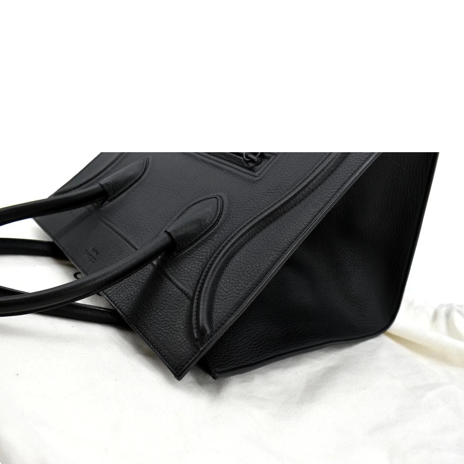 CELINE Luggage Phantom Medium Leather Tote Bag Black - Image 6