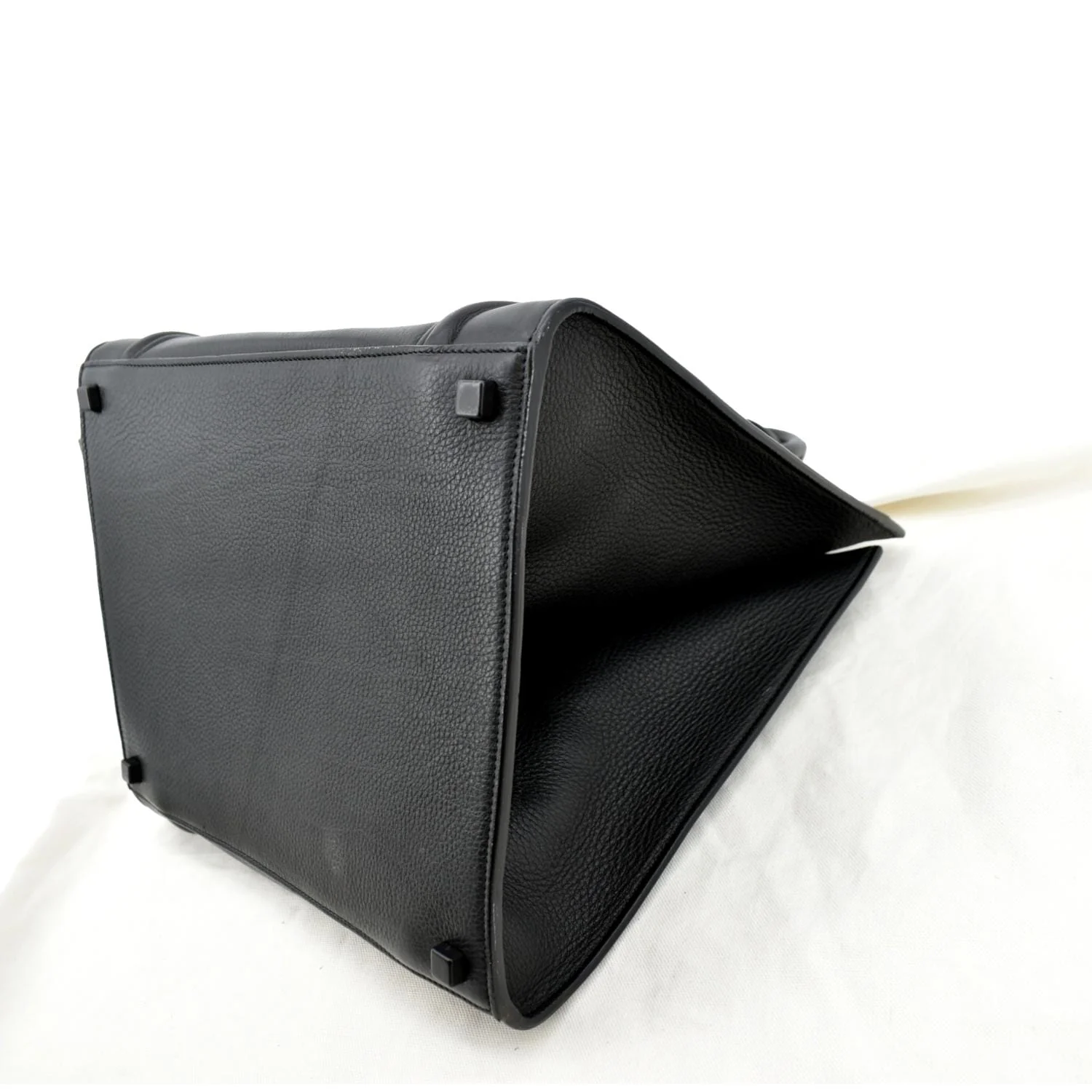 CELINE Luggage Phantom Medium Leather Tote Bag Black - Image 8