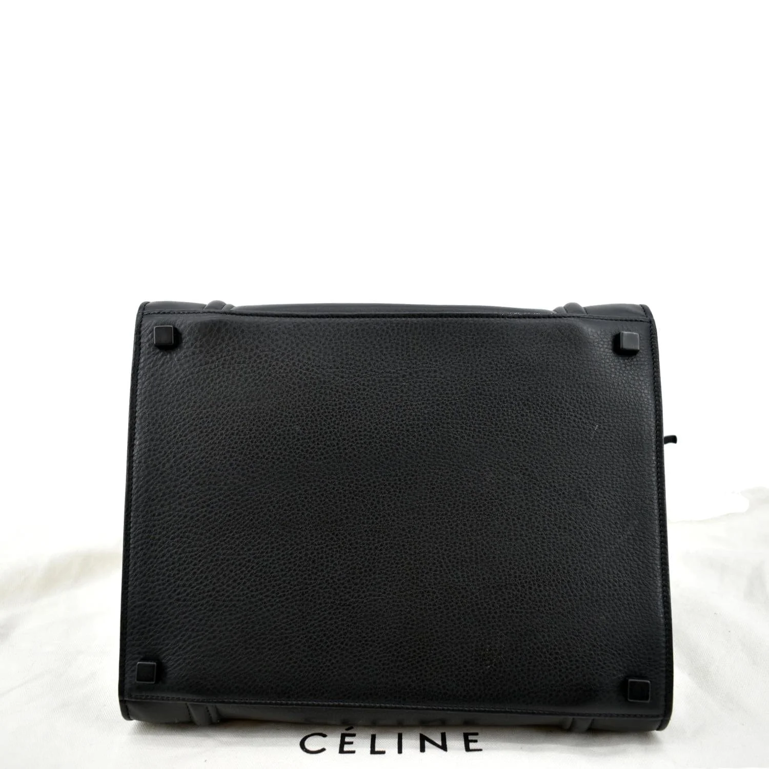 CELINE Luggage Phantom Medium Leather Tote Bag Black - Image 9