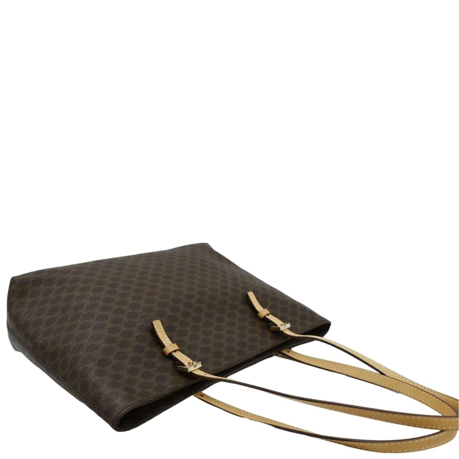 CELINE Macadam Canvas Tote Bag Brown - Image 9