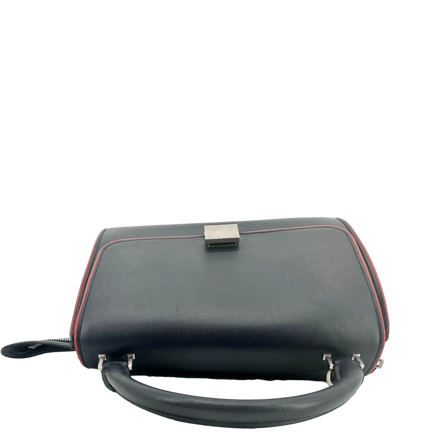CELINE Trapeze Small 2way Leather Tote Shoulder Bag Blue - Image 6
