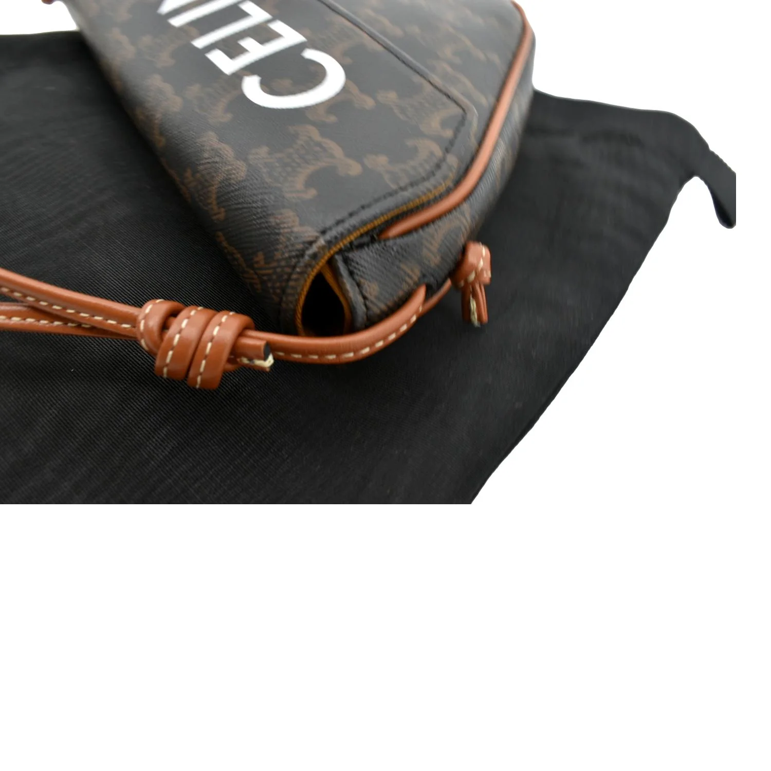 CELINE Triangle Triomphe Canvas Monogram Print Shoulder Bag Brown - Image 5