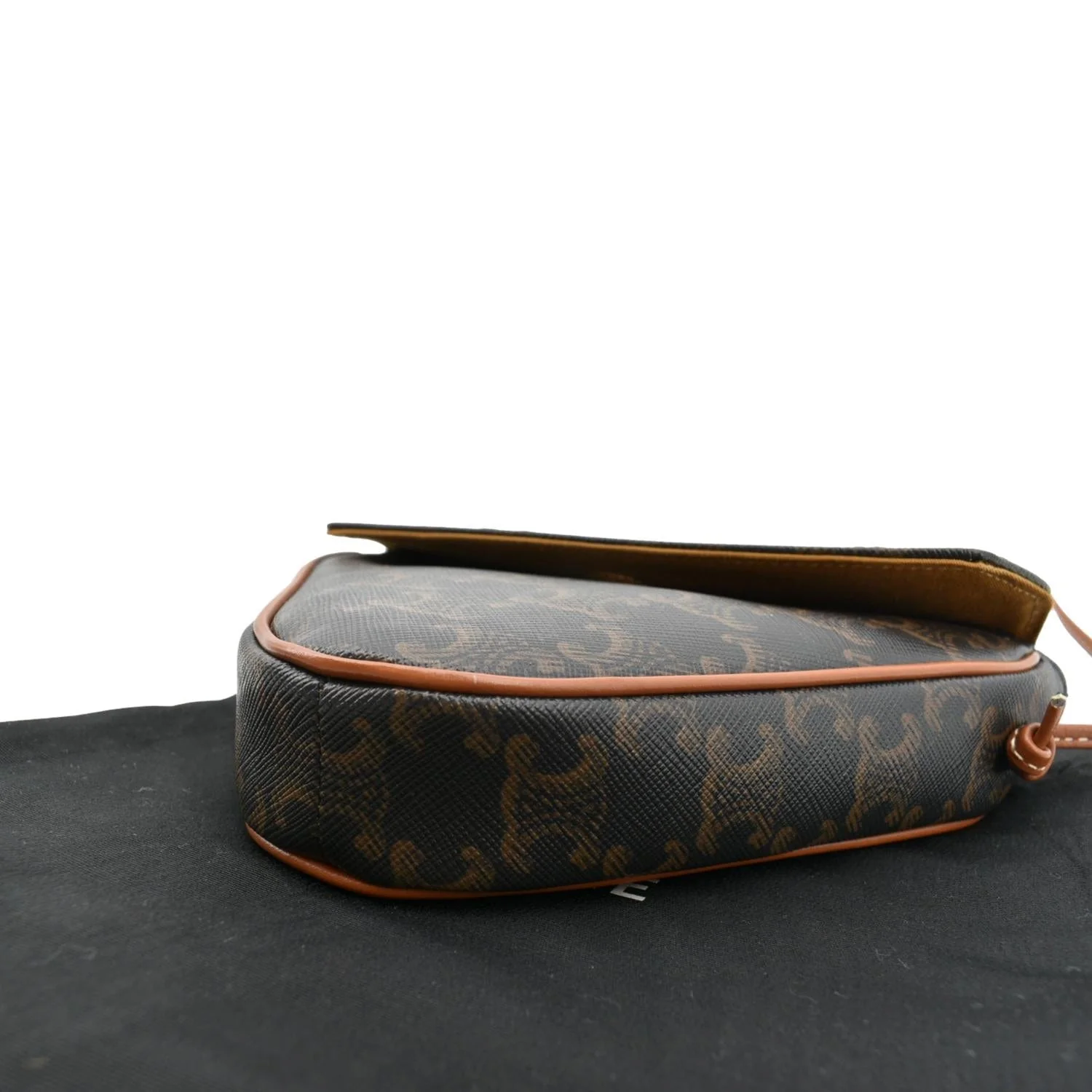 CELINE Triangle Triomphe Canvas Monogram Print Shoulder Bag Brown - Image 7