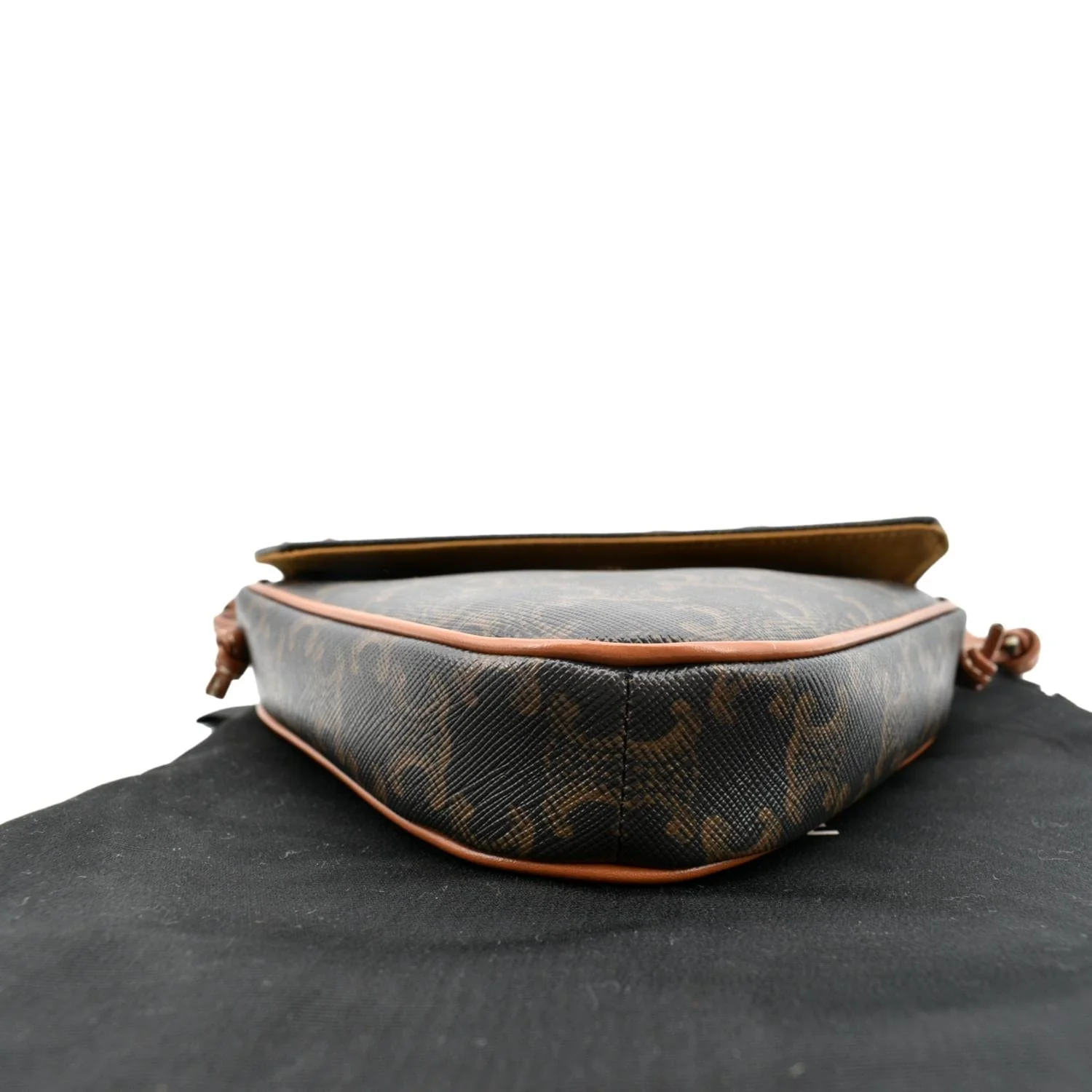 CELINE Triangle Triomphe Canvas Monogram Print Shoulder Bag Brown - Image 9