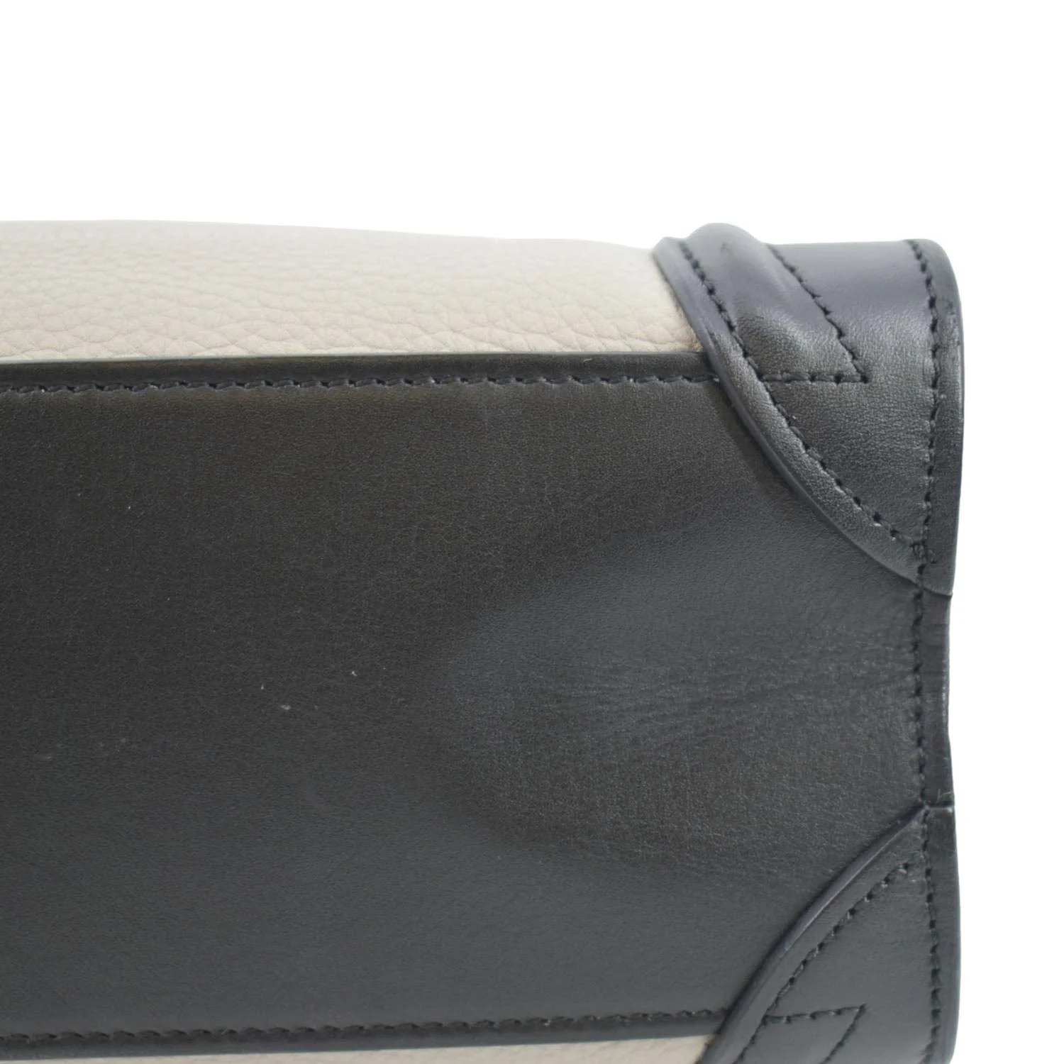 CELINE Luggage Calfskin Leather and Suede Crossbody Bag Tricolor - Image 9