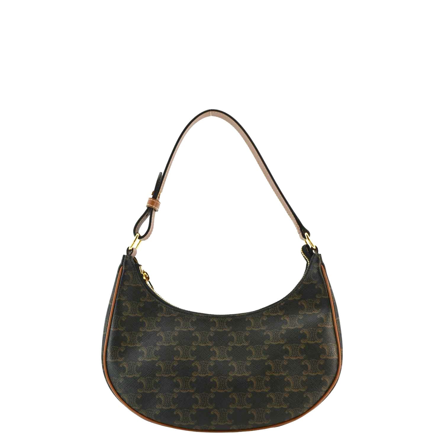 CELINE Ava Triomphe Canvas Calfskin Shoulder Bag Tan - Image 3