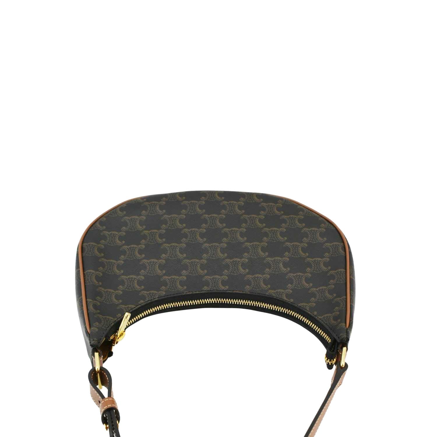 CELINE Ava Triomphe Canvas Calfskin Shoulder Bag Tan - Image 4