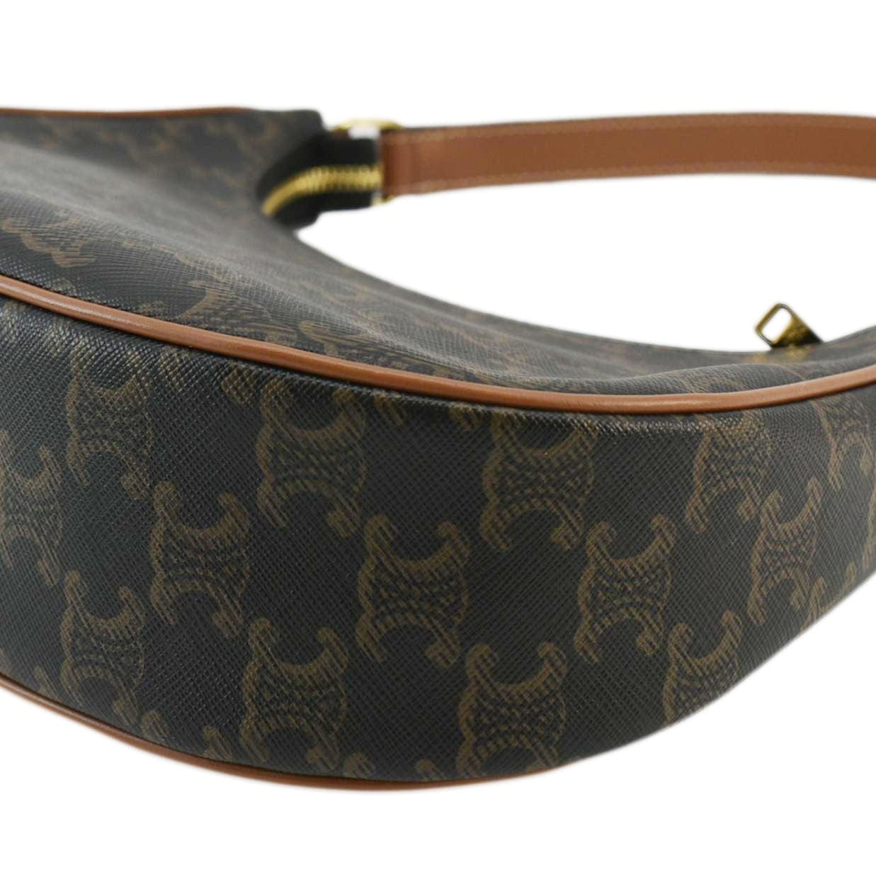 CELINE Ava Triomphe Canvas Calfskin Shoulder Bag Tan - Image 7