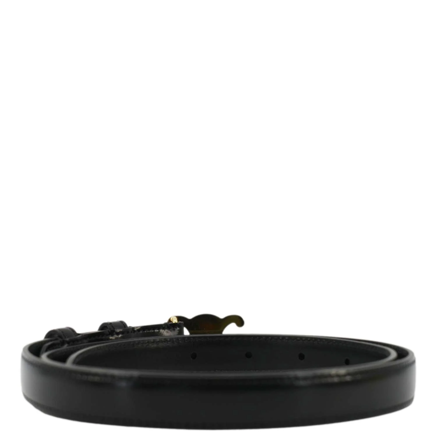 CELINE  Triomphe Leather Belt Black Size 80 - Image 6