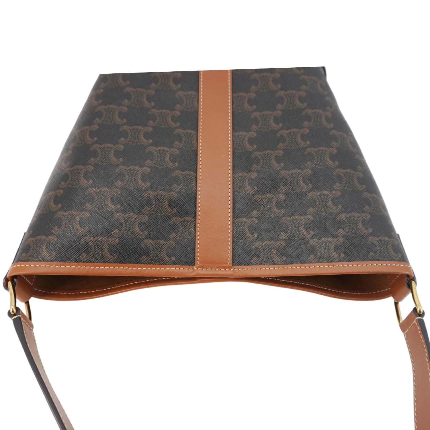 CELINE Small Triomphe Canvas Bucket Bag Tan - Image 4