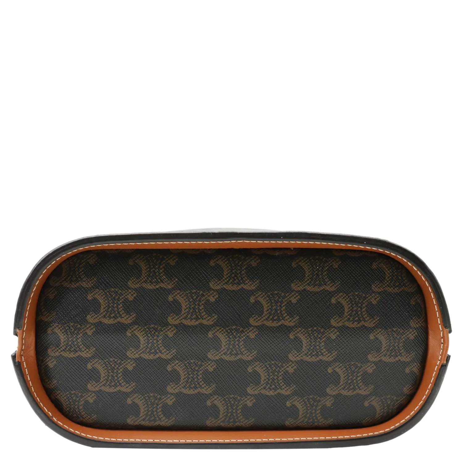 CELINE Lunch Box Triomphe Canvas Shoulder Bag Brown - Image 9